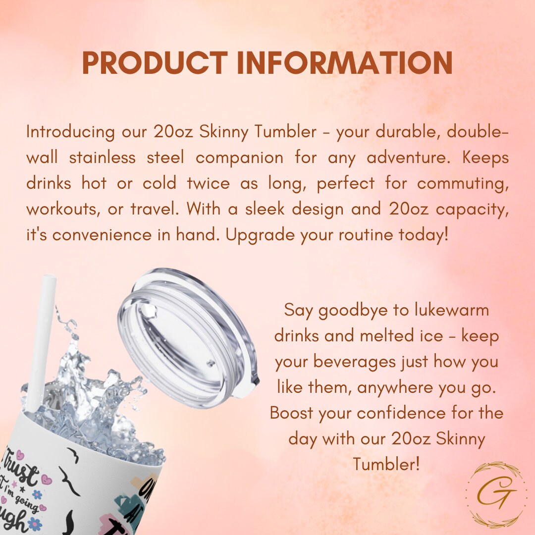 Mental Health Tumbler: 20-oz Inspirational, Daily Affirmations for Positivity