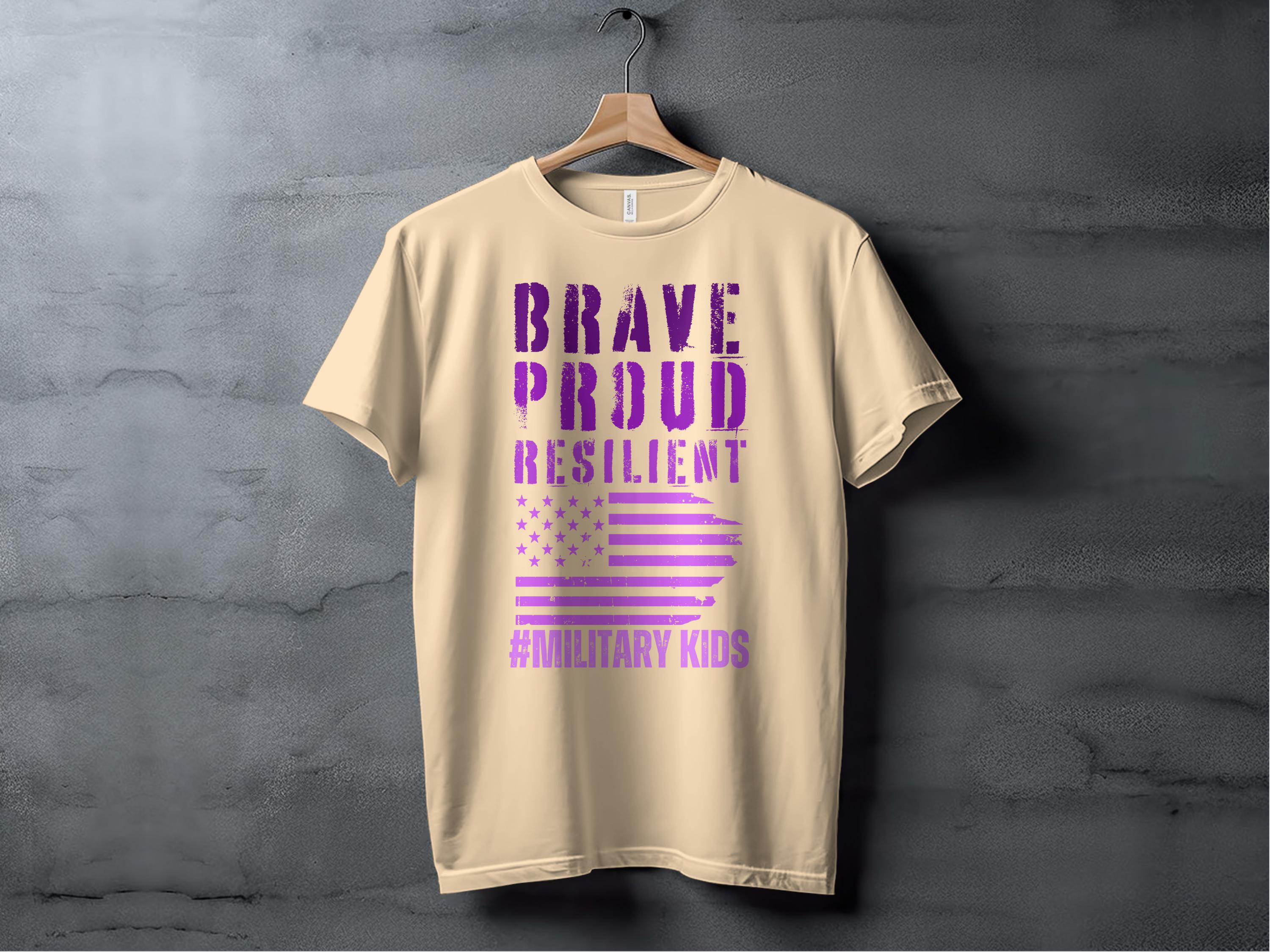 Brave Proud Resilient Military Kids T-Shirt product
