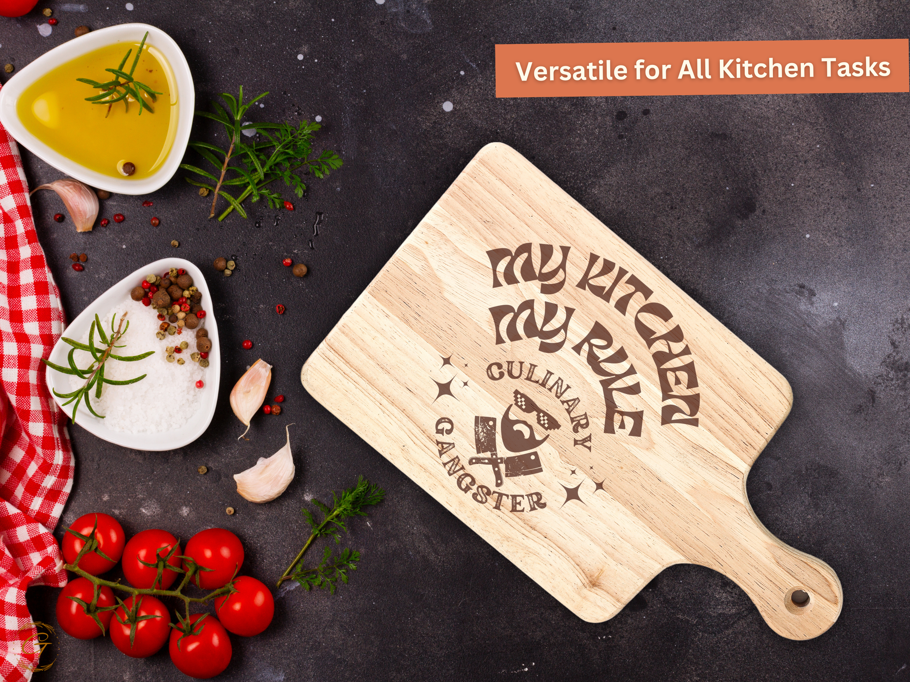 My Kitchen My Rules Hardwood Cutting Board