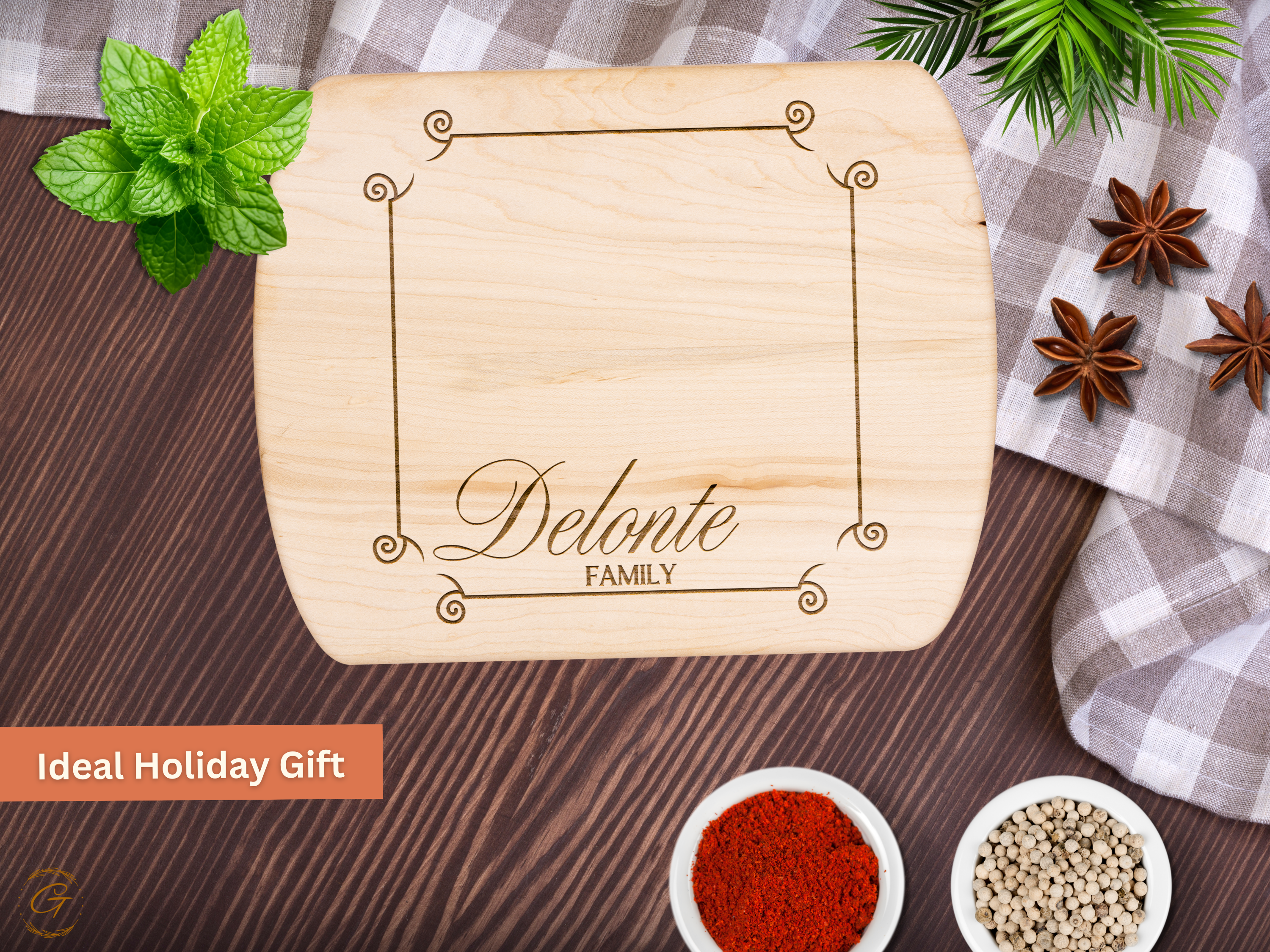 Personalized Hardwood Oval Cutting Boards