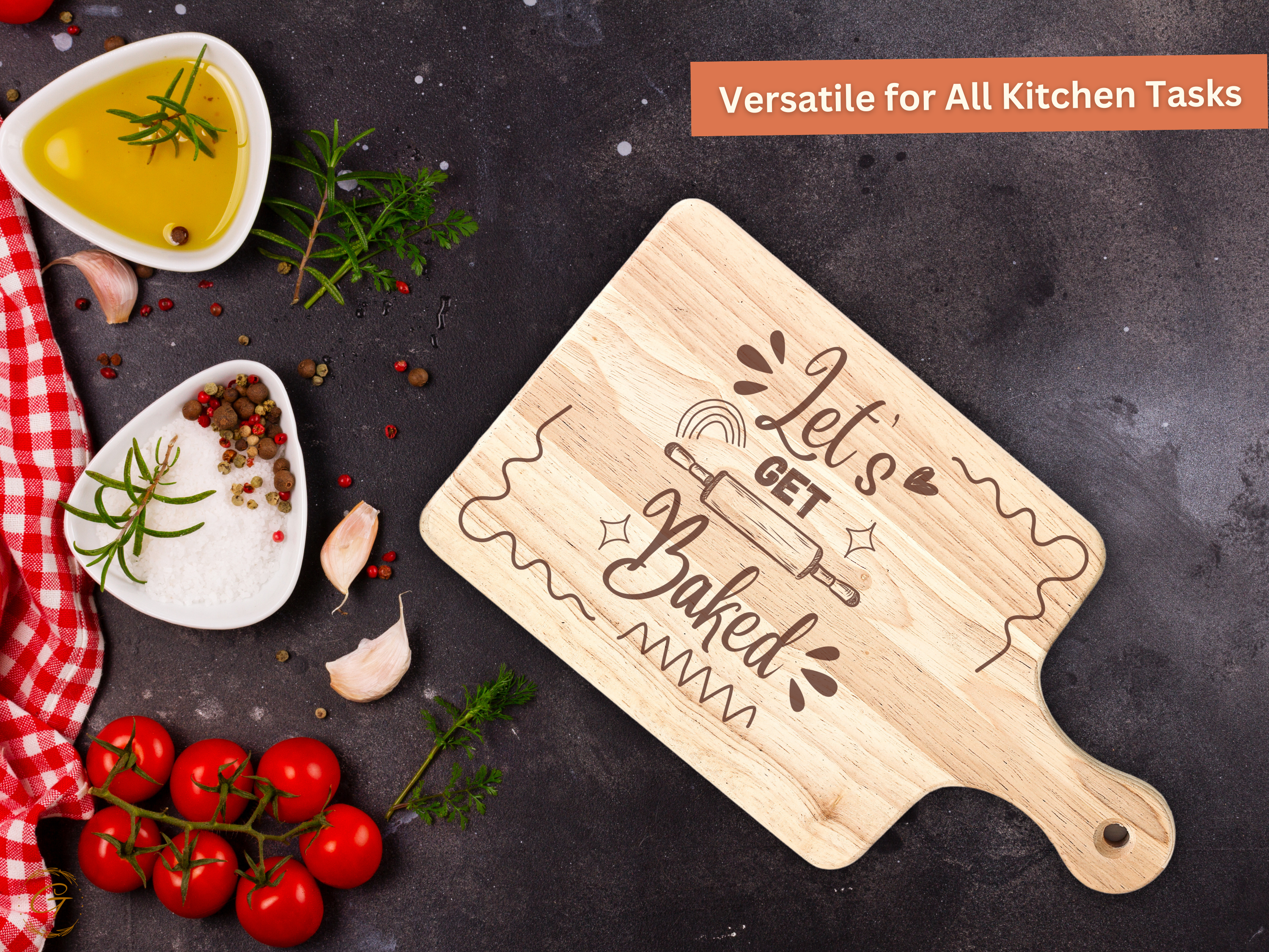Let’s Get Baked Hardwood Cutting Board