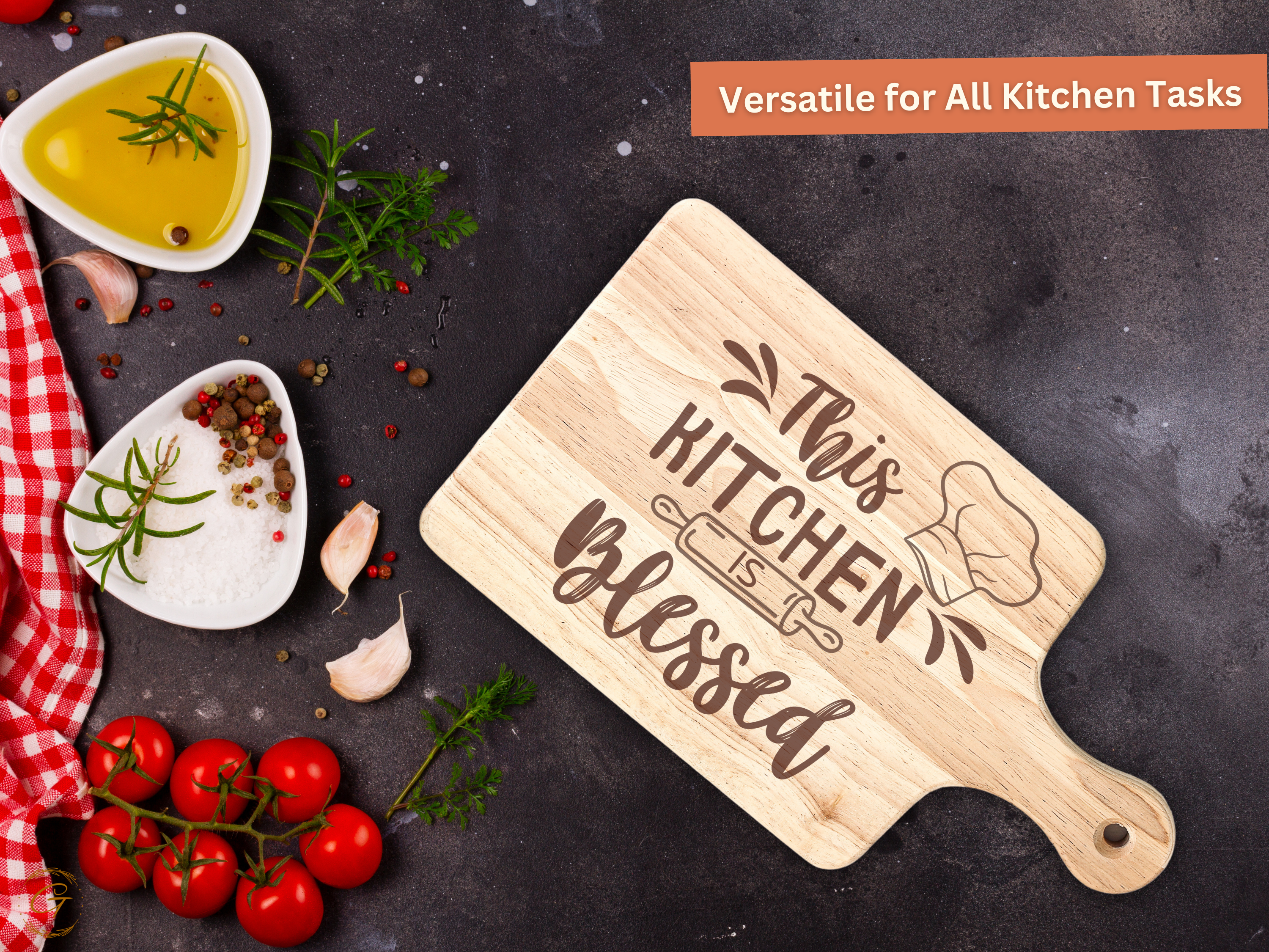 This Kitchen is Blessed Rustic Hardwood Cutting Board