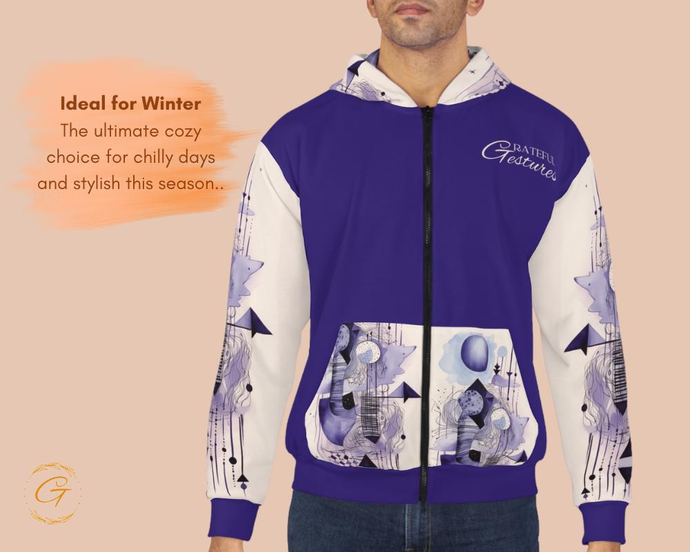 Quantum Pastel Purple Color Design Unisex Zip Hoodie All-Over Print