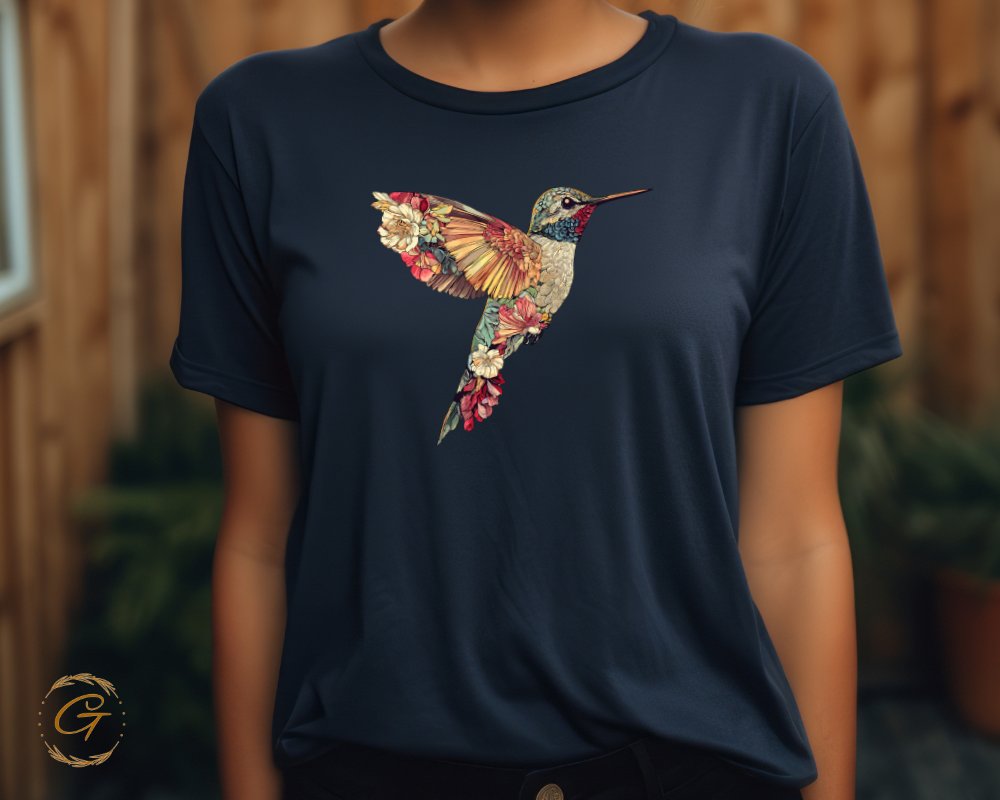 Colorful Hummingbird Printed Women's Casual T-shirt product type