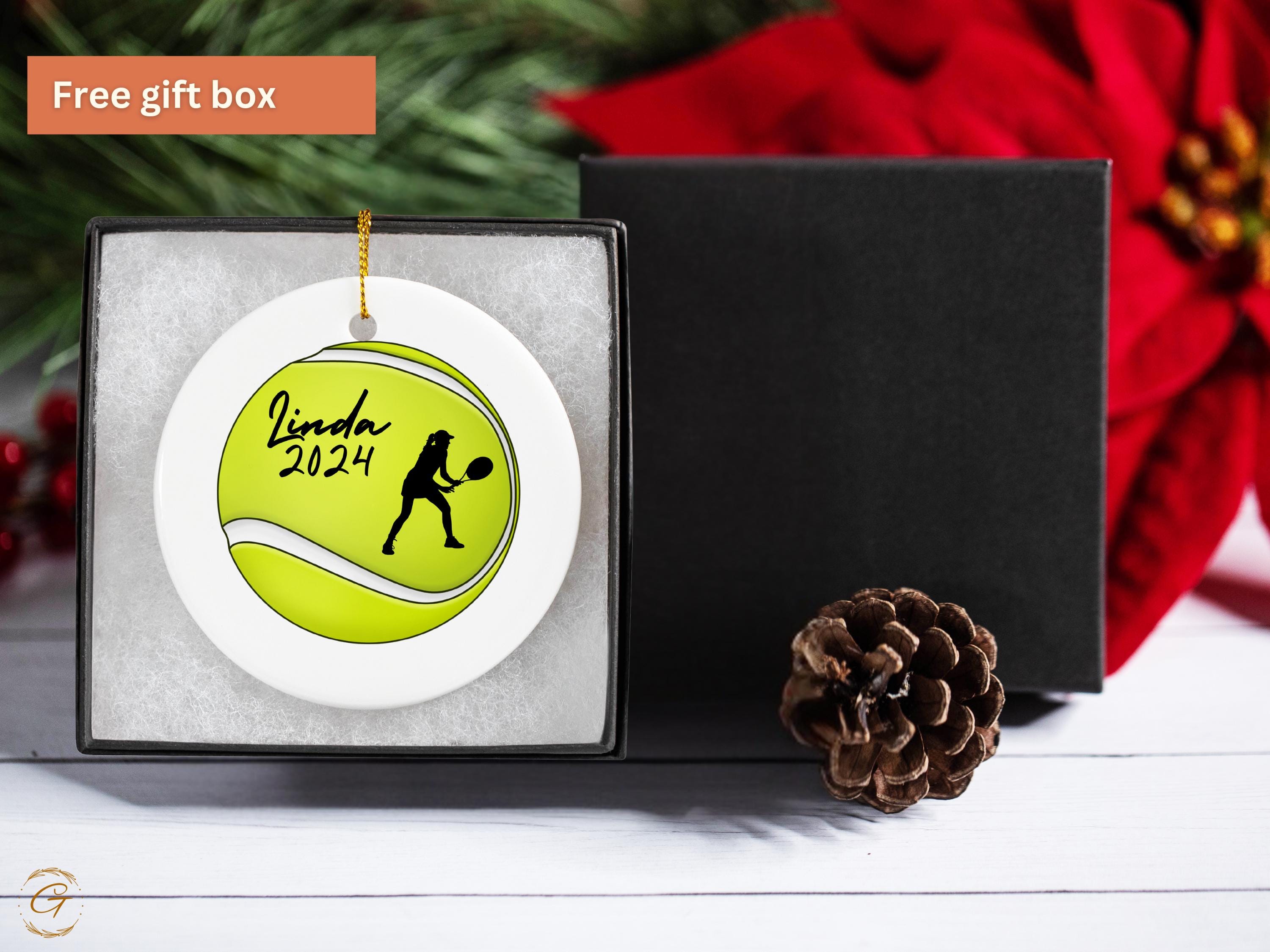 Personalized Tennis Ornament, Custom Tennis Ball Decoration, Sports Lover Gift, Tennis Player Keepsake, Unique Tennis Gift, Holiday Keepsake