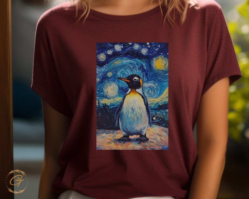 Starry Night Penguin Graphic Tee product