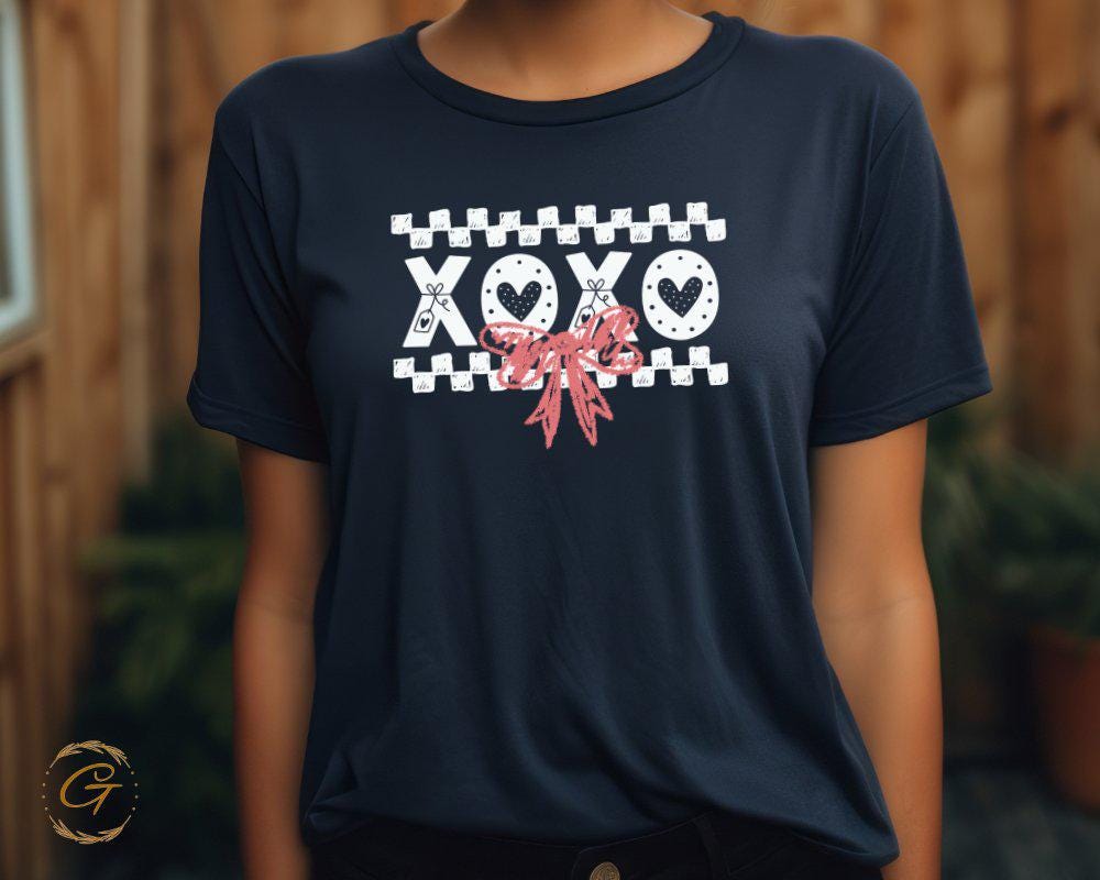 Valentines T-Shirt, Cute XOXO Graphic Tee for Women