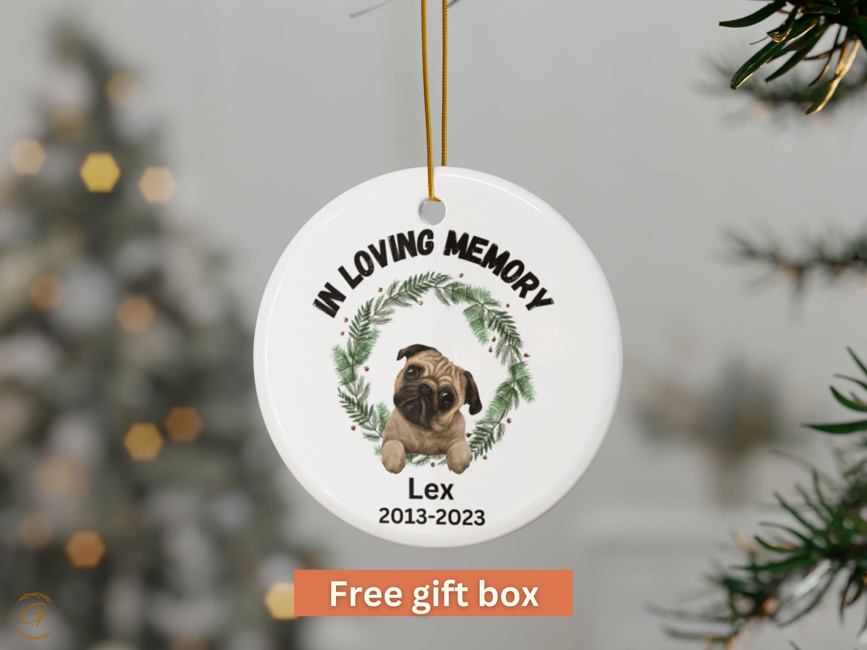 Personalized Dog Memorial Ornament for Pet Lovers, Custom Dog Remembrance Gifts, Personalized Pet Loss Keepsake for Home Decorations Tribute