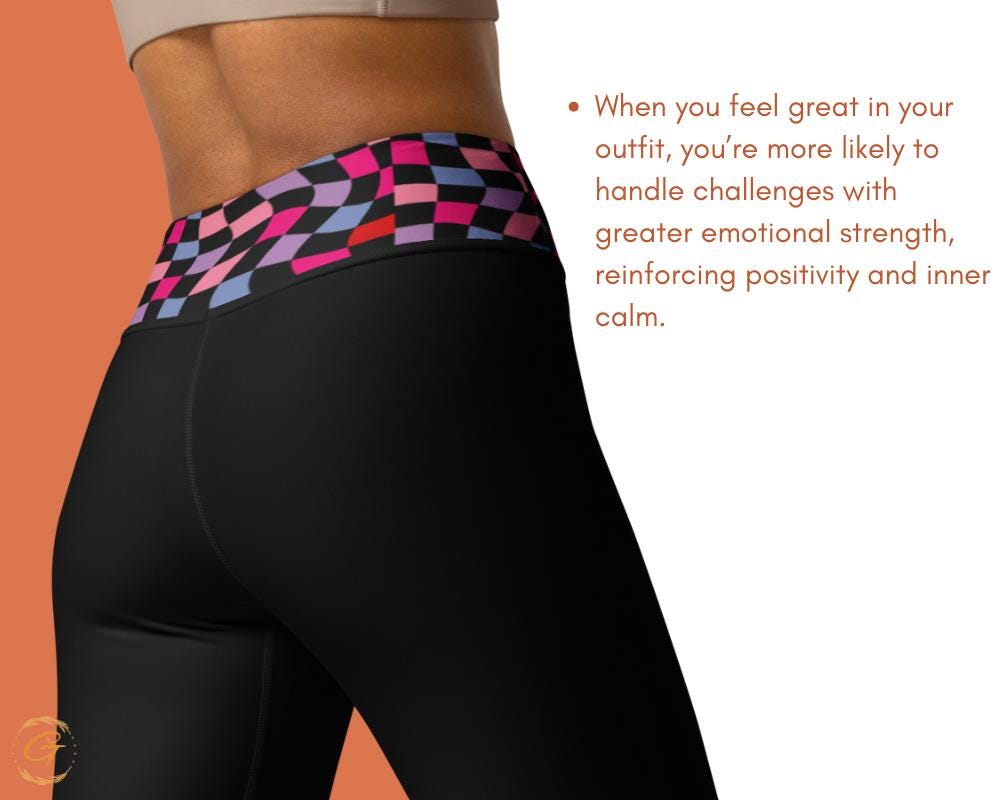 Vibrant Checkered Yoga Shorts and Leggings, Comfortable High Quality Activewear, Perfect for Workouts Yoga and Everyday Wear Stretchy Fabric