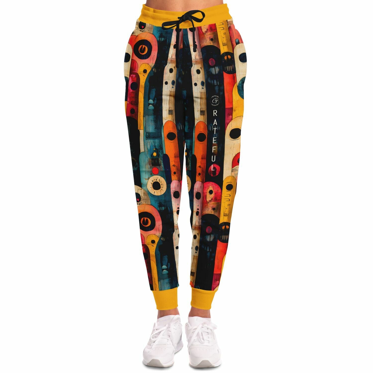 Abstract Retro Art Joggers – Bold Colorful Sweatpants for Men & Women