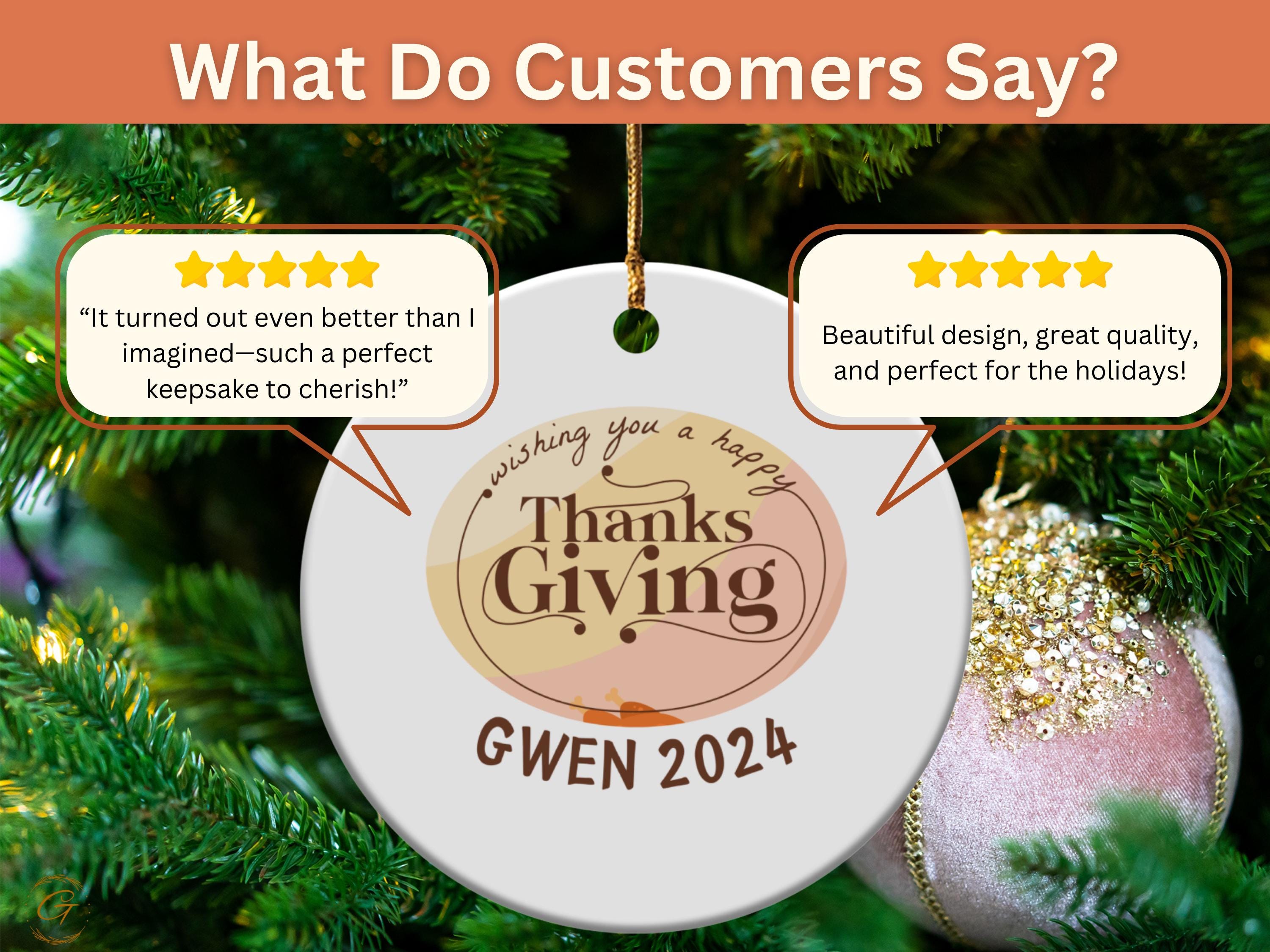 Personalized Happy Thanksgiving Ornament, Personalized Thanksgiving 2024 Decoration, Custom Thanksgiving Keepsakes, Autumn Holiday Ornaments