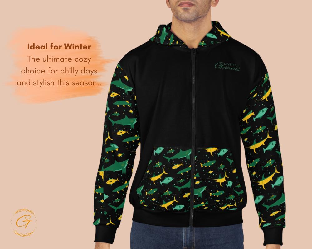 Fishing Design Unisex Zip Hoodie All-Over Print