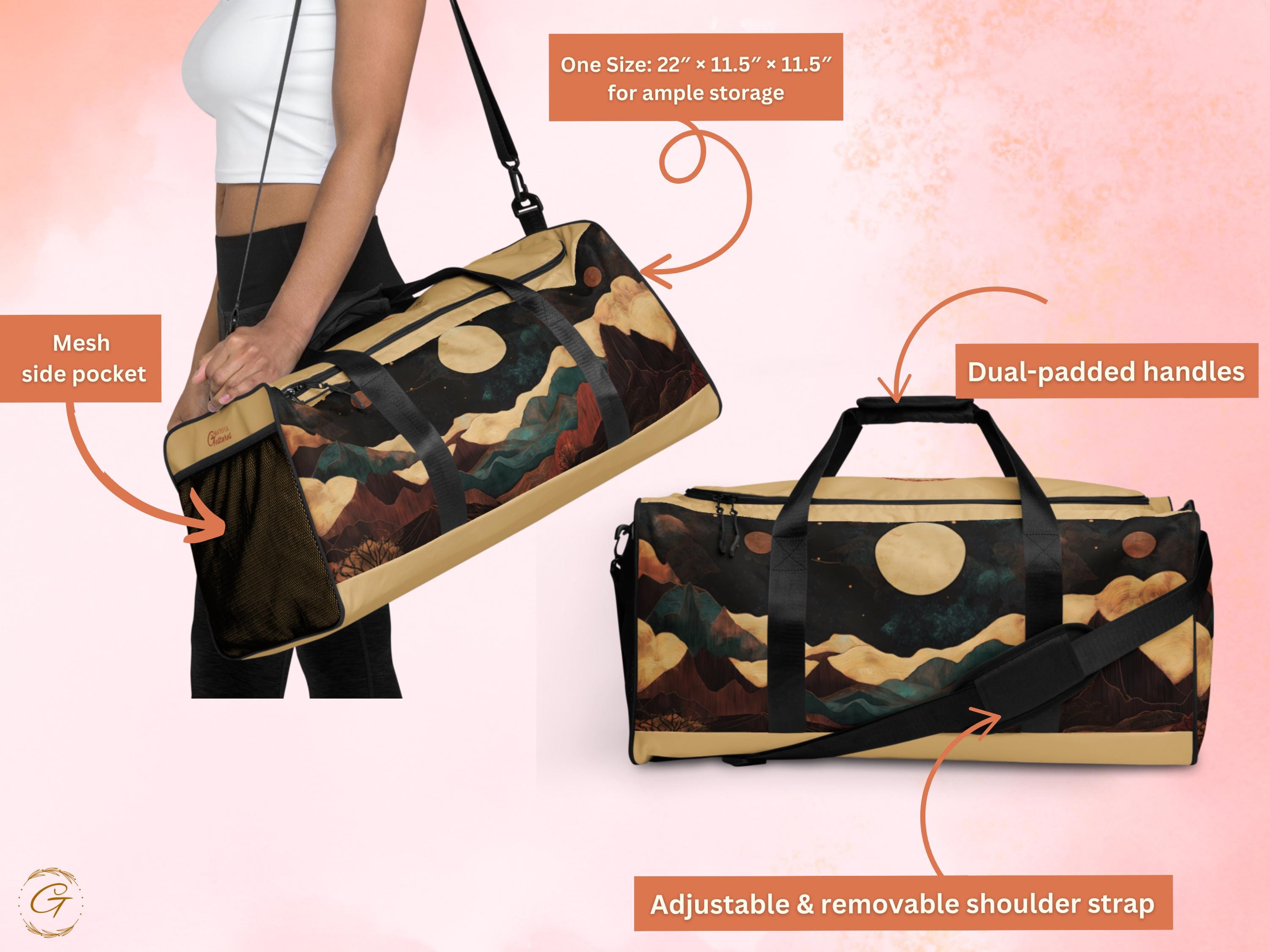 Grateful Gestures AOP Duffel Bag– Moonlit Mountain Design