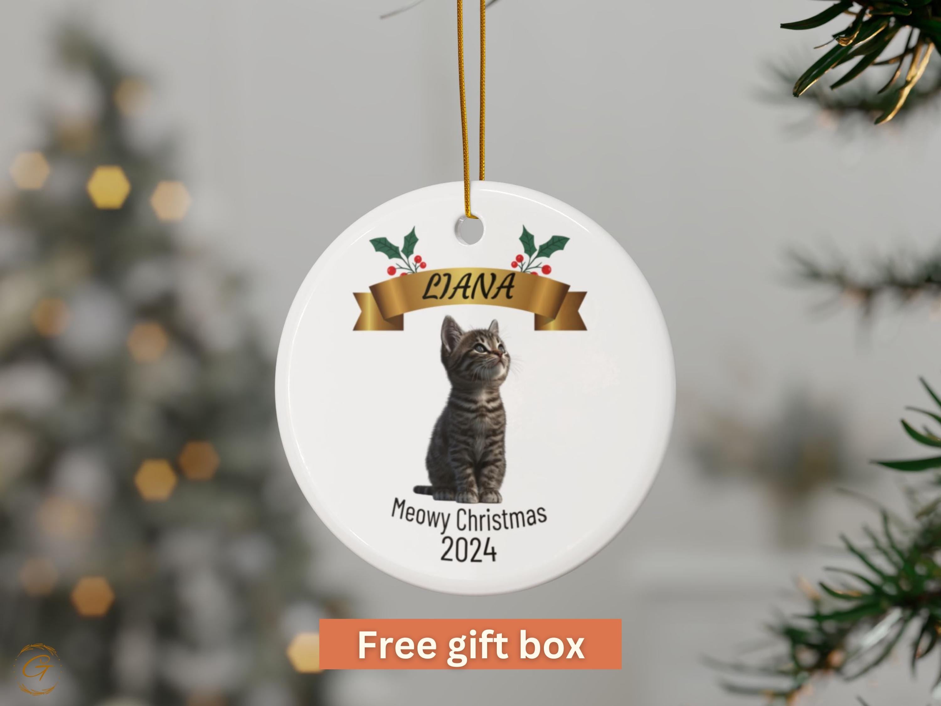 Personalized Cat Christmas Ornament 2024