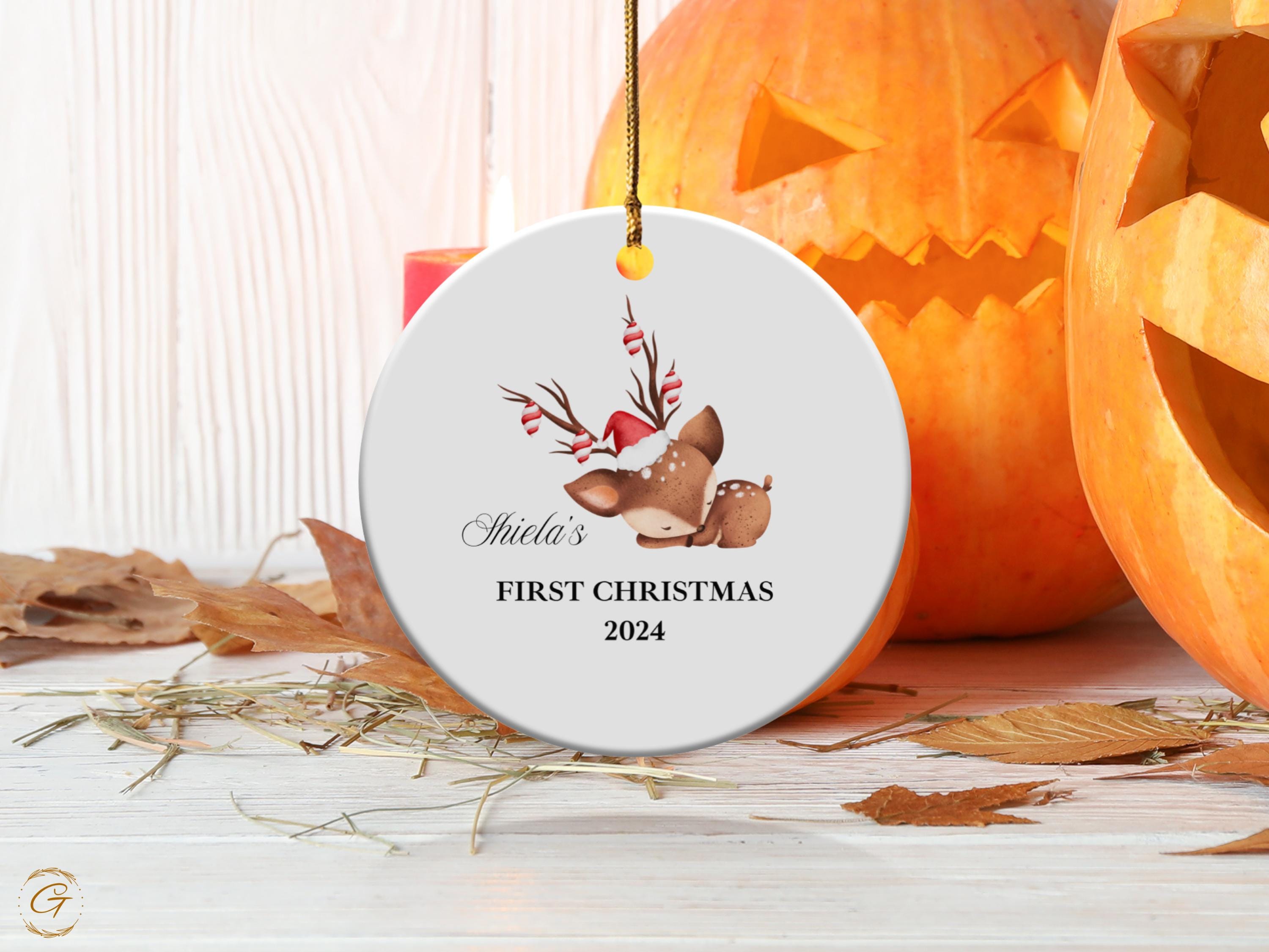 Personalized Reindeer Ornaments, First Christmas 2024, Personalized Deer Christmas Ornaments, Adorable Baby Reindeer Keepsake, Holiday Gifts