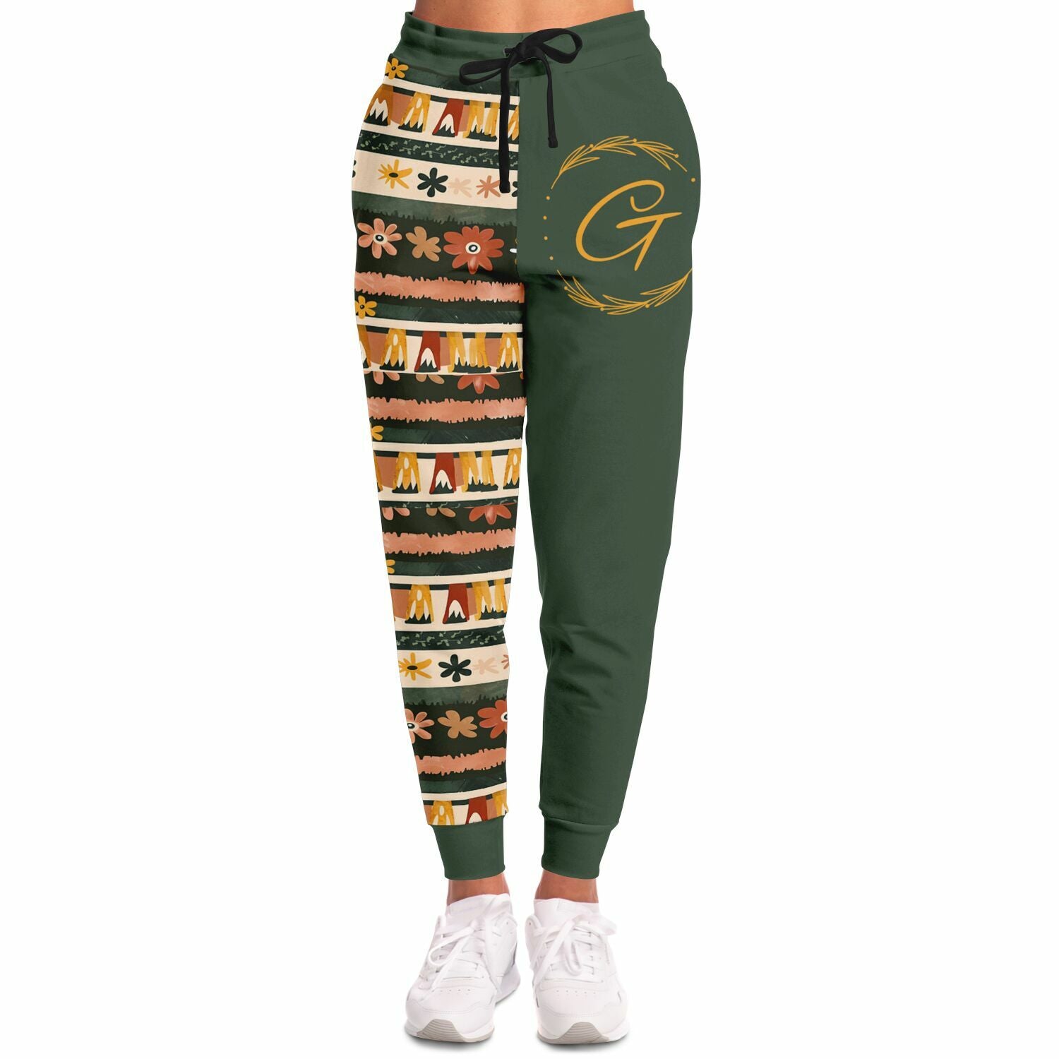 Retro Floral Boho Joggers | Vintage Aesthetic Sweatpants