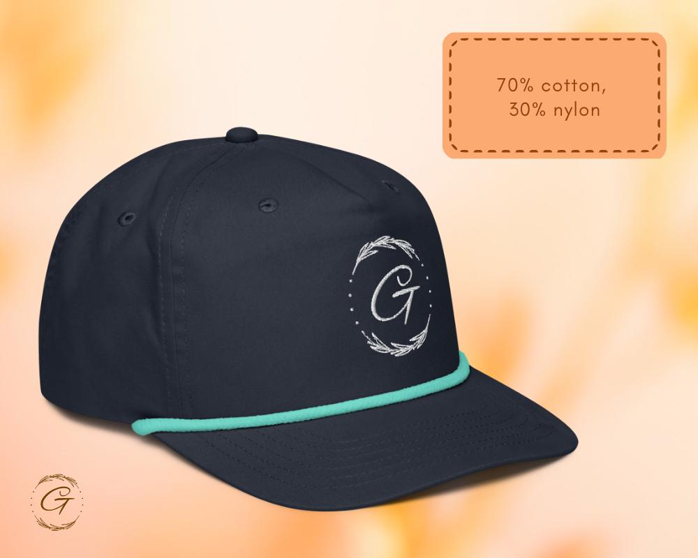 G Embroidered Grateful Gesture Golf Rope Cap
