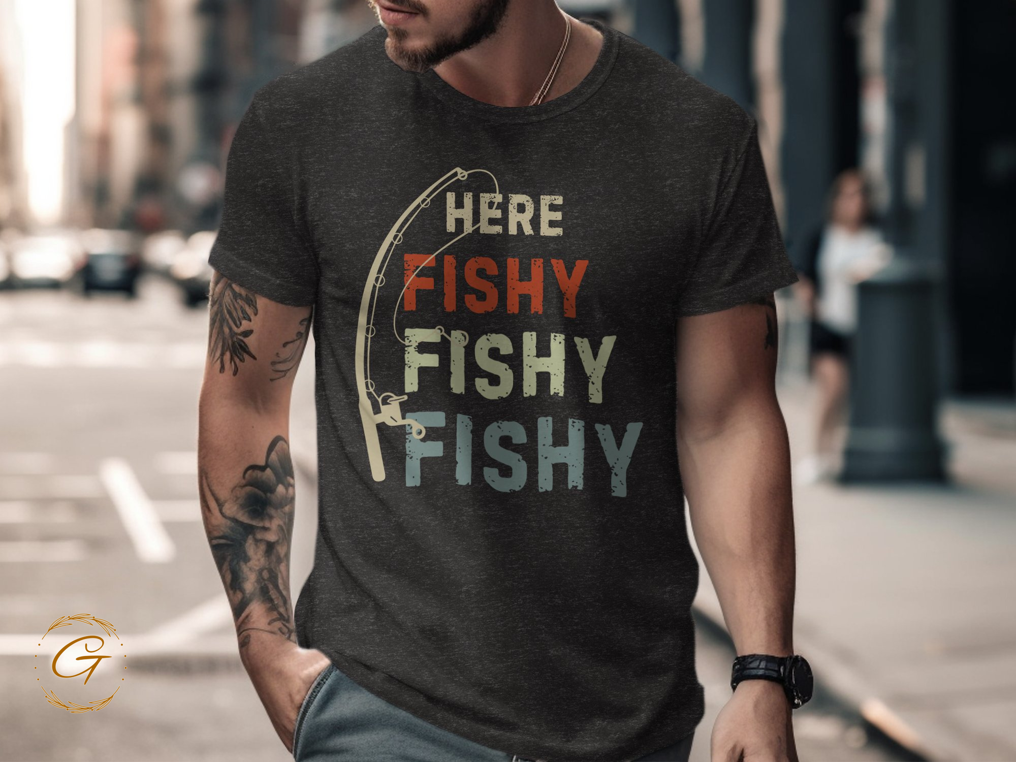 Here Fishy Fishy Fishy Graphic T-shirt product