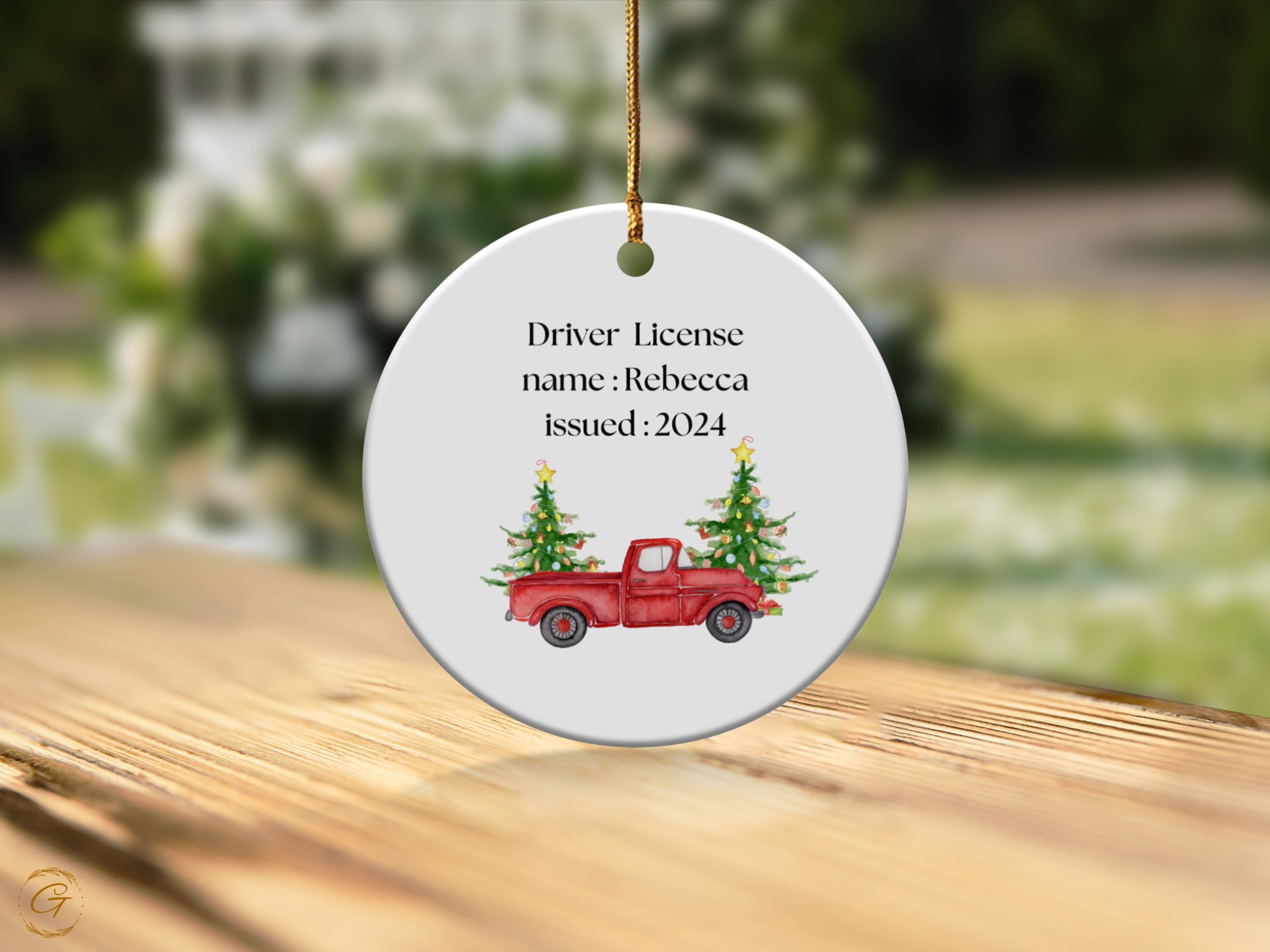 Personalized Christmas Drivers License Ornament, New Driver Gift Holiday Keepsake, Custom Name and Year Décor Christmas Gift for New Drivers