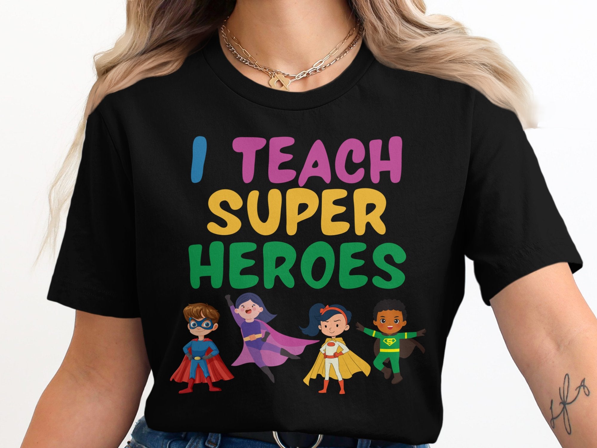 I Teach Superheroes Graphic Tee Shirt product