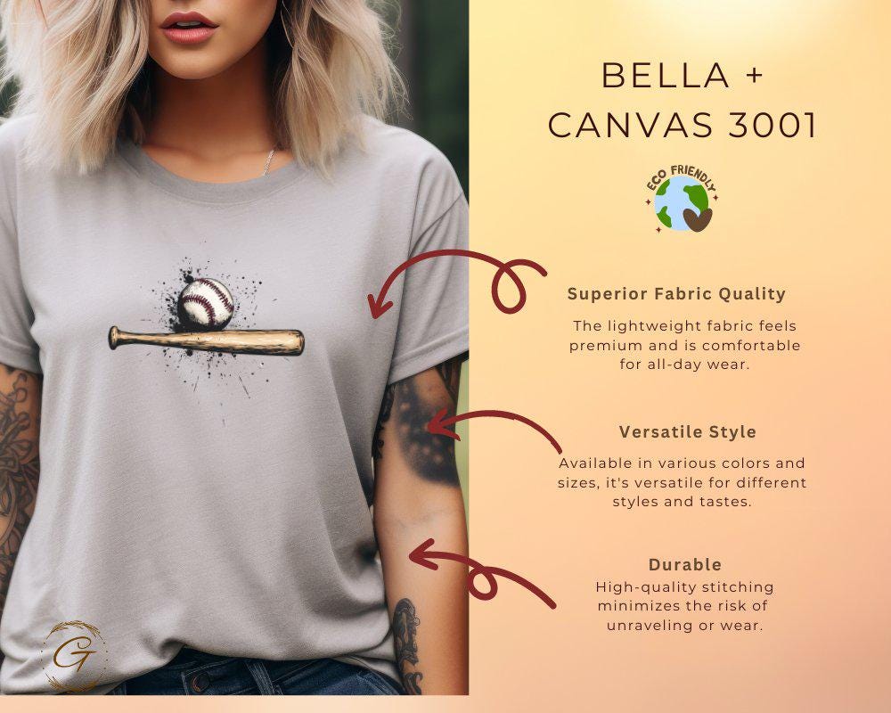 Sports T-Shirt Vintage Baseball Tee, Bat and Ball Graphic Tee