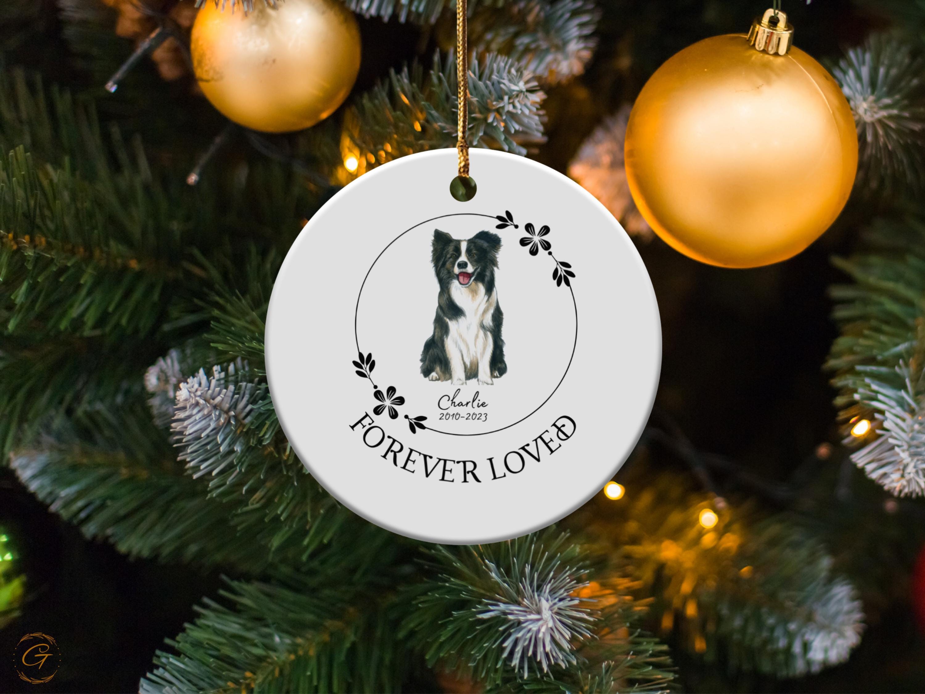 Personalized Pet Memorial Ornament, Dog Remembrance, Forever Loved Keepsakes, Pet Loss Sympathy, Christmas Tree Decoration, In Loving Memory
