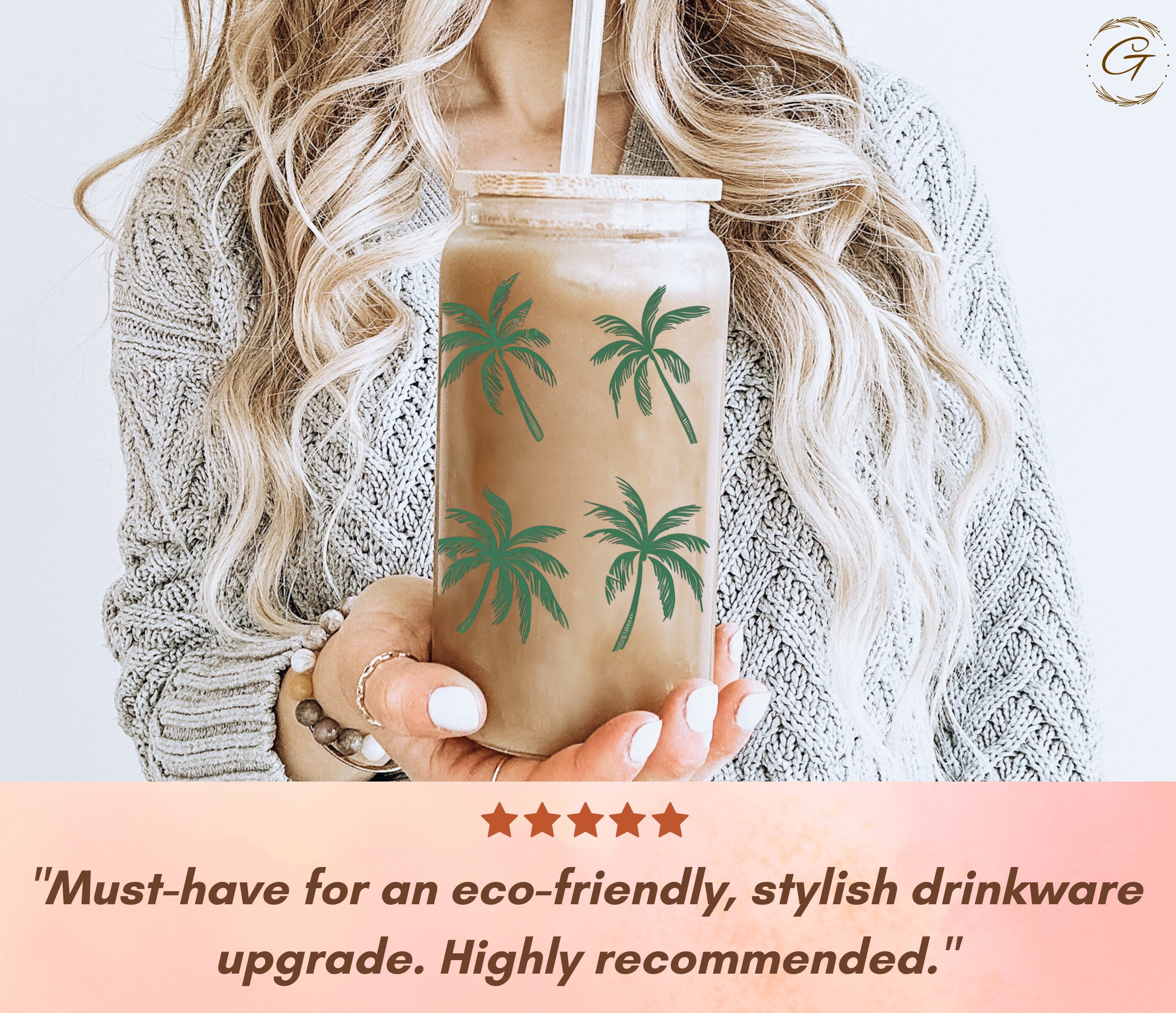 16oz Tropical Palm Trees Libbey Cup