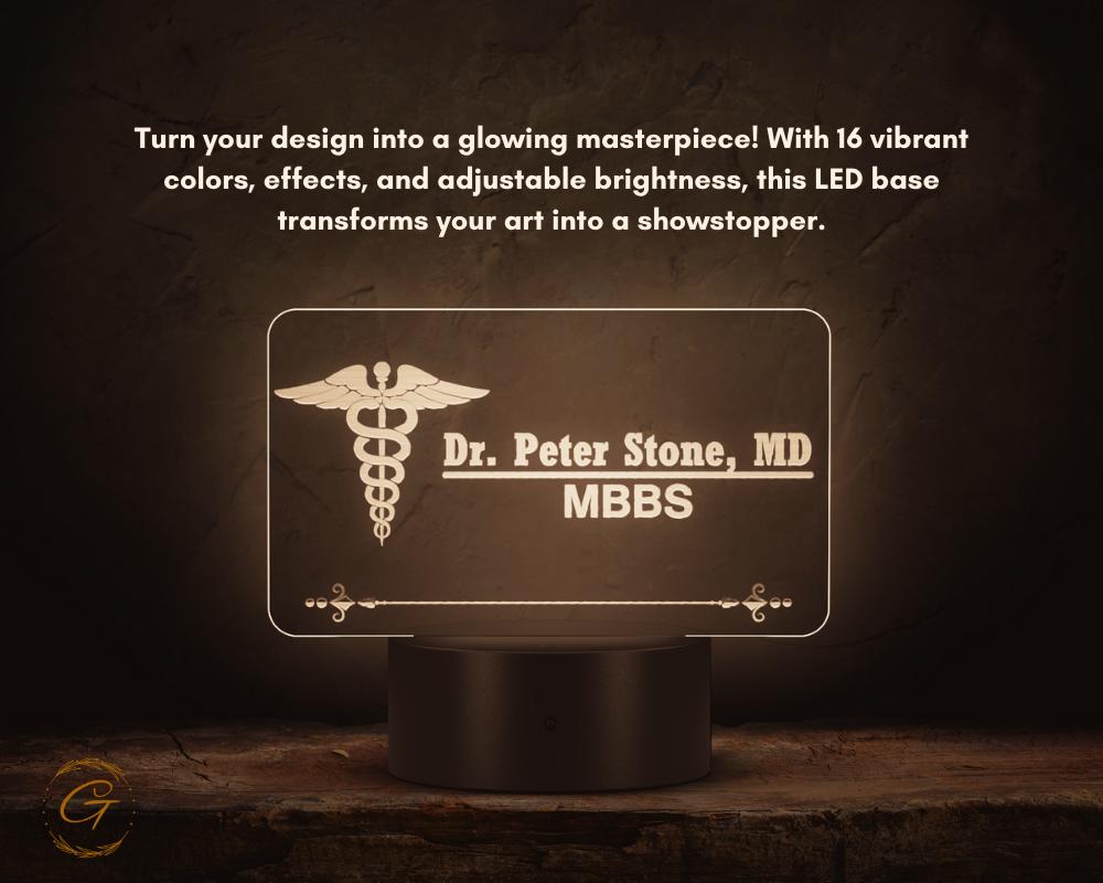 Profession Name Plate Acrylic LED Light