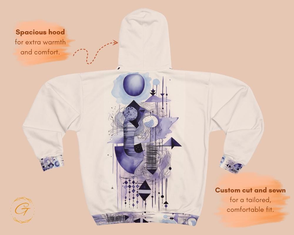 Quantum Pastel Design Unisex Zip Hoodie All-Over Print
