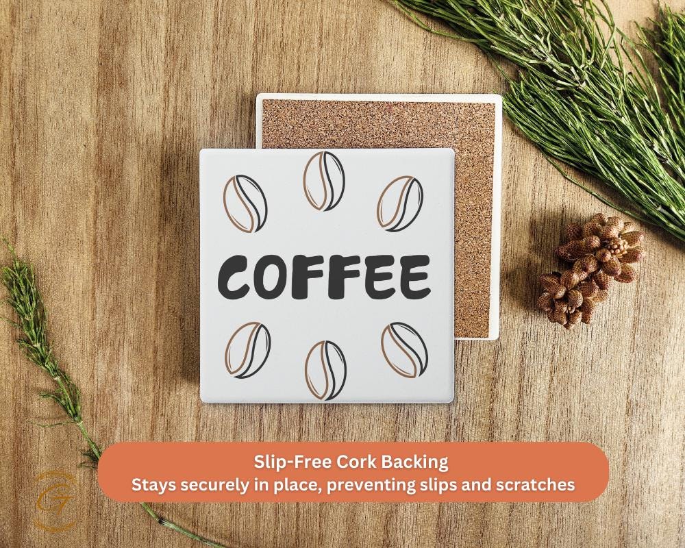 Soapstone Coaster Coffee Beans Design