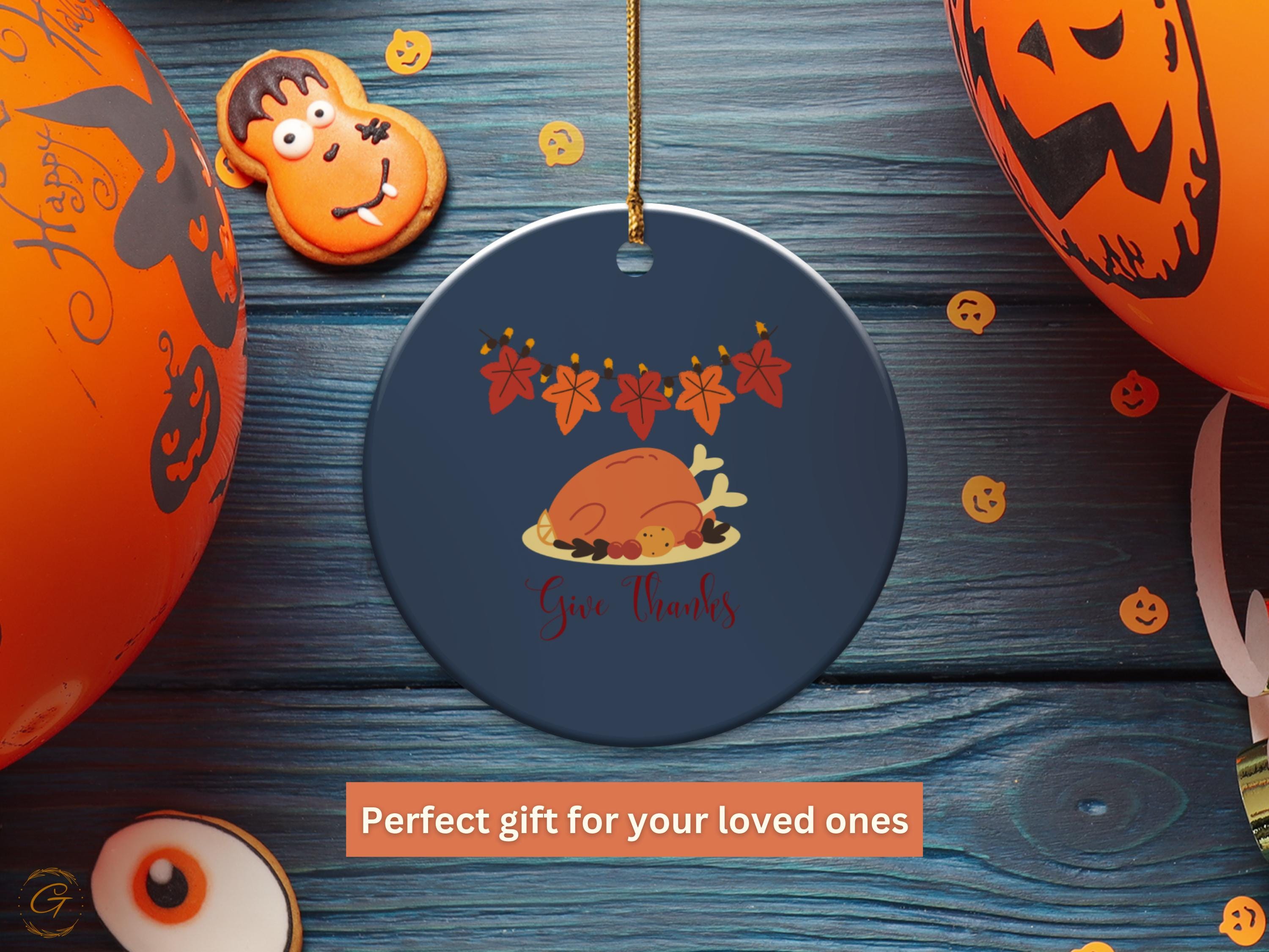Thanksgiving Turkey Ornament, Give Thanks Holiday Decors, Autumn Leaf Garland, Fall Festive Decor, Thanksgiving Gift Idea, Holiday Keepsakes