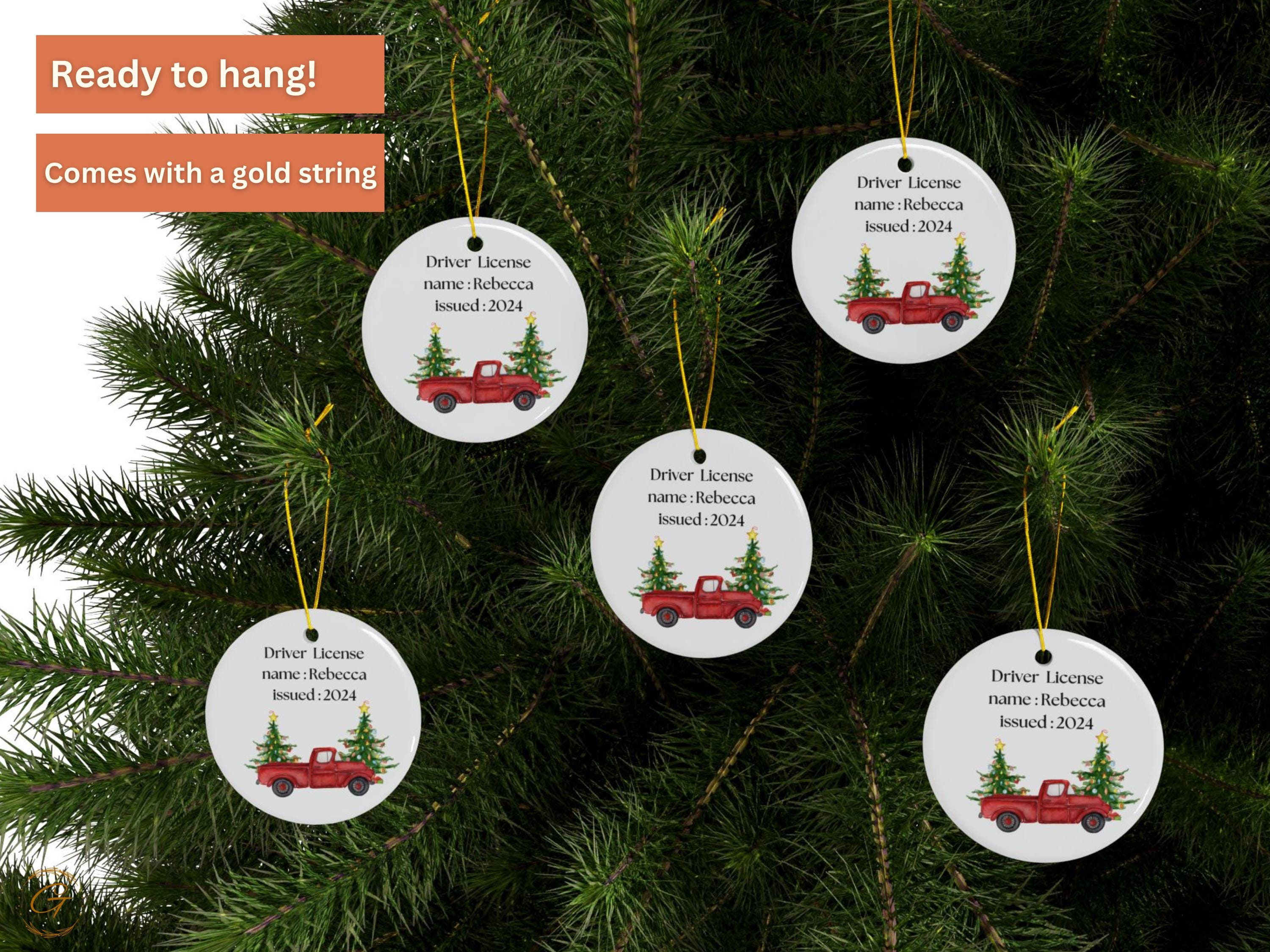 Personalized Christmas Drivers License Ornament, New Driver Gift Holiday Keepsake, Custom Name and Year Décor Christmas Gift for New Drivers