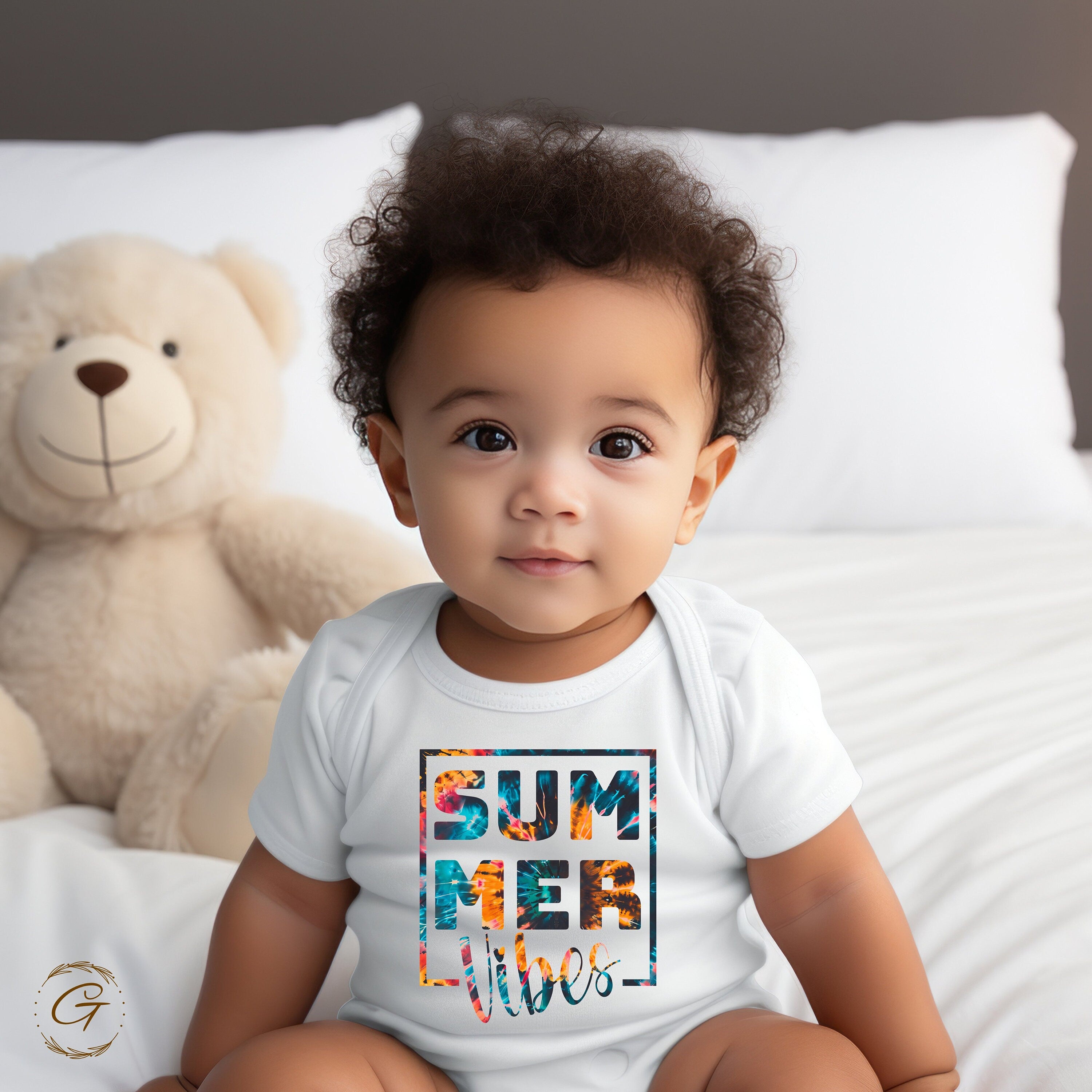 Summer Vibes Graphic T-Shirt, Colorful Tie-Dye Print Tee