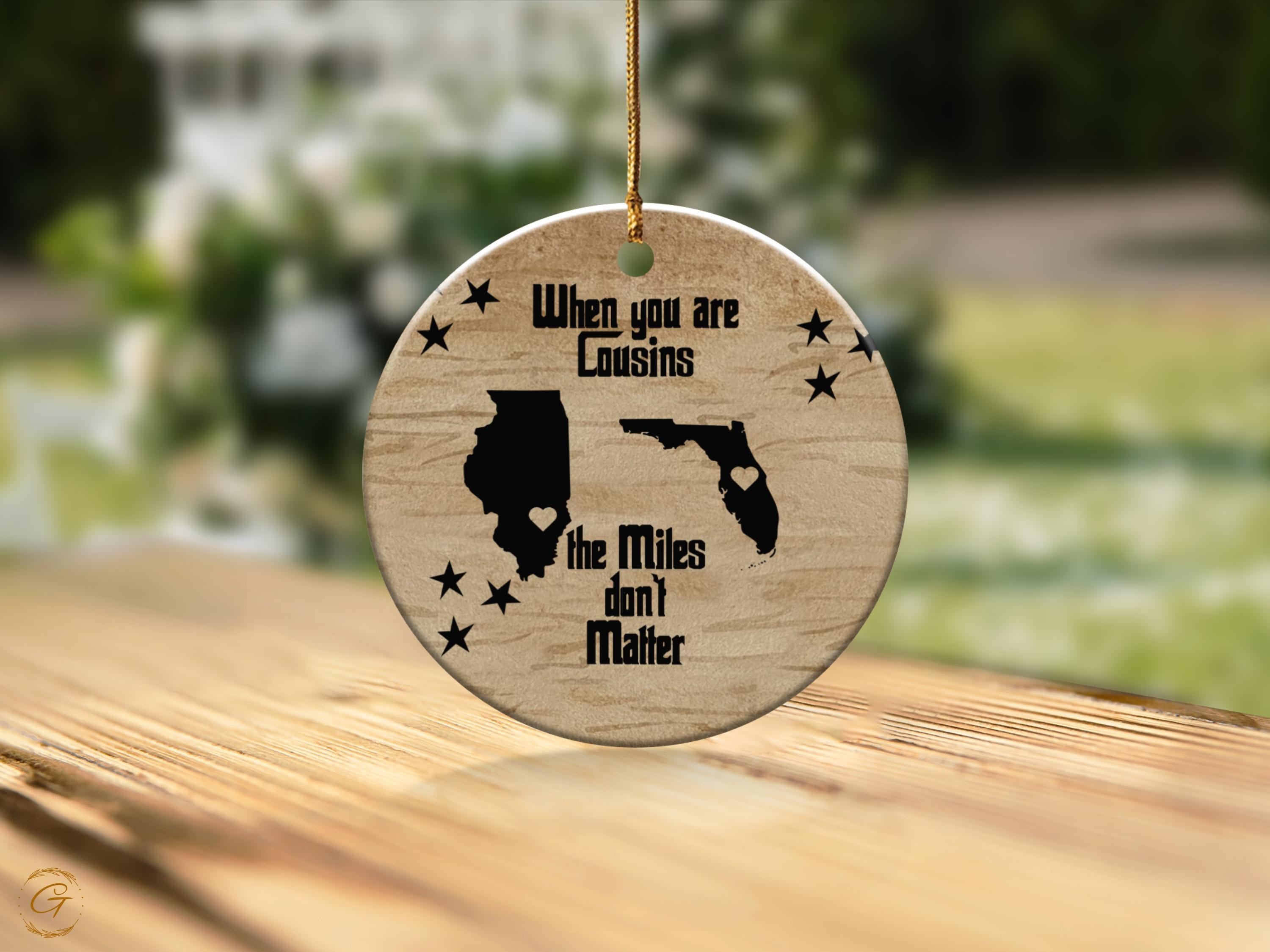 Personalized Distant Cousin Gift Ornament