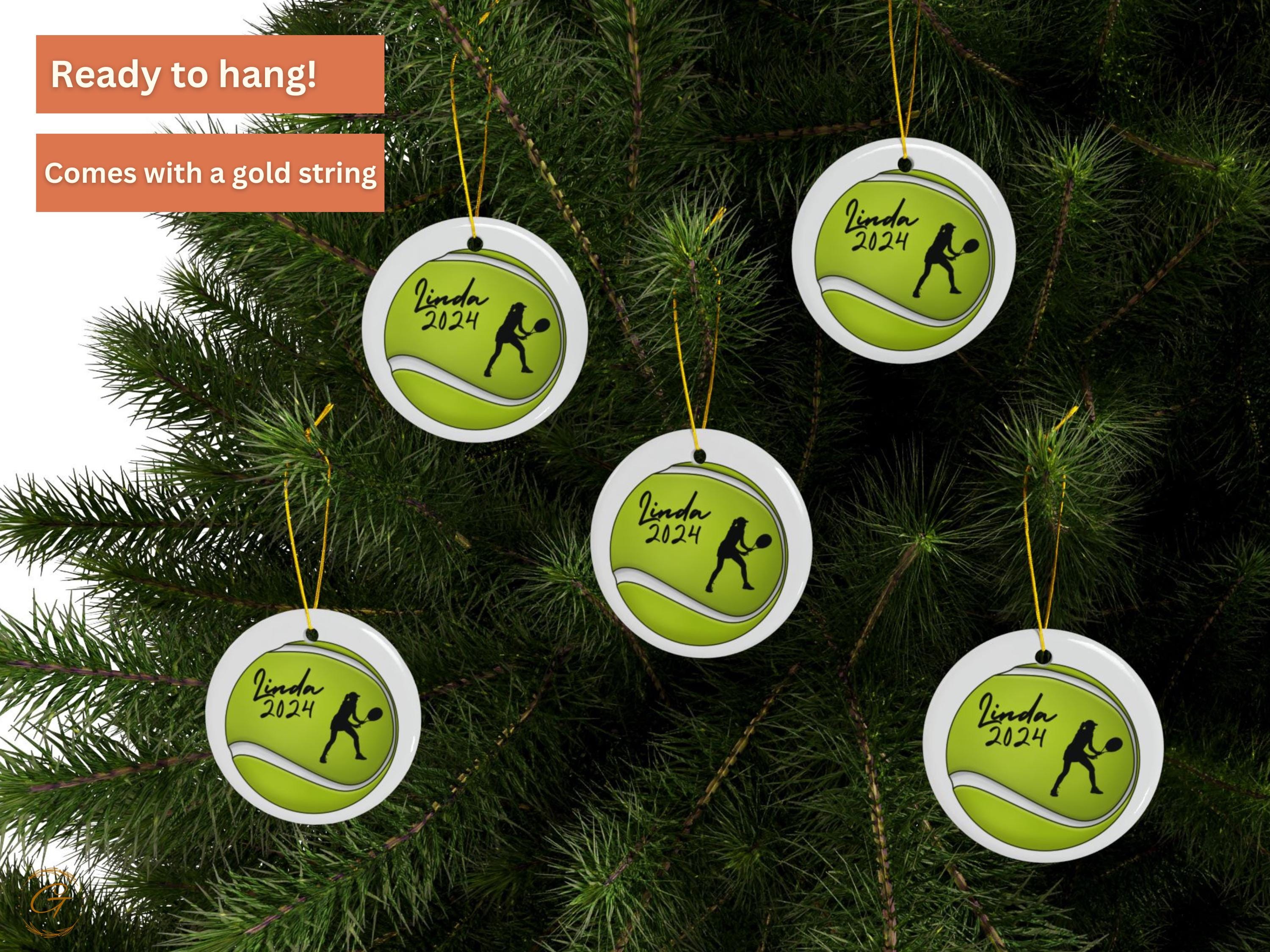 Personalized Tennis Ornament, Custom Tennis Ball Decoration, Sports Lover Gift, Tennis Player Keepsake, Unique Tennis Gift, Holiday Keepsake