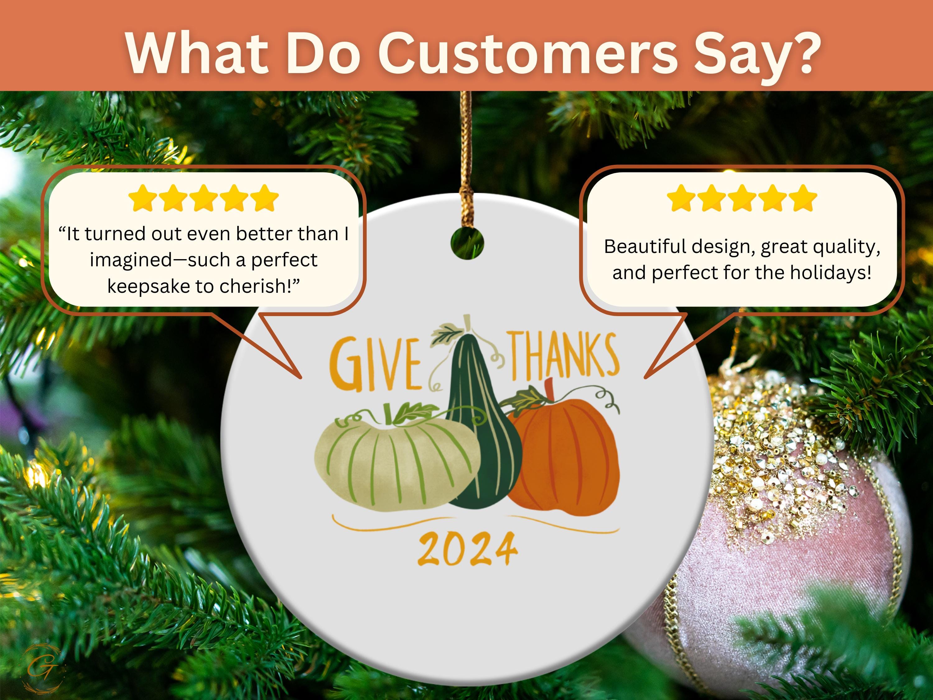 Thanksgiving Holiday Ornament, Give Thanks 2024 Decoration, Fall Holiday Decor, Autumn Harvest, Festive Pumpkin Ornament, Fall Seasonal Gift