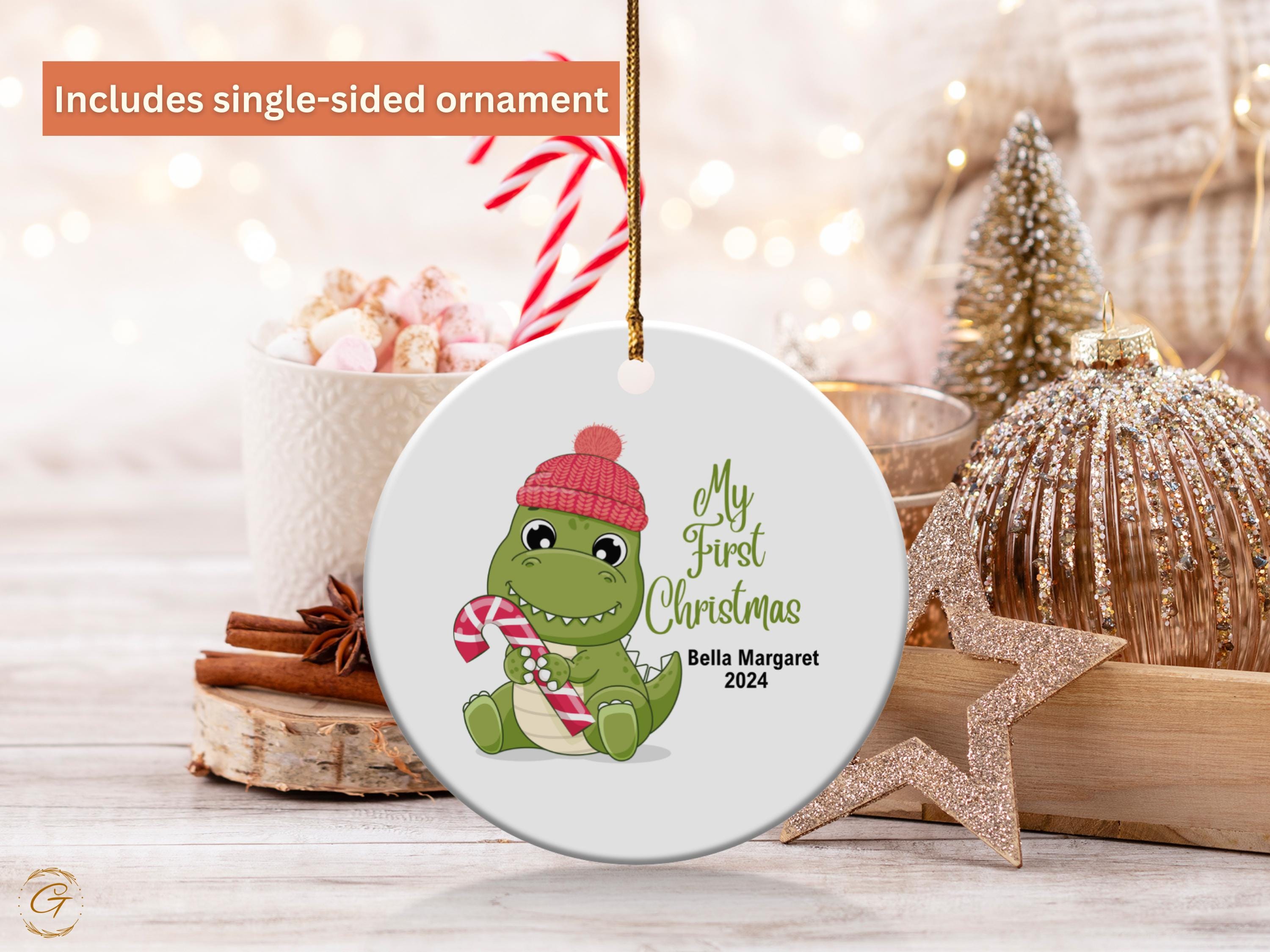 My First Christmas Ornament, Dinosaur Baby's First Christmas Gift, Cute Holiday Decoration Personalized Keepsake , Unique Gift for Stockings