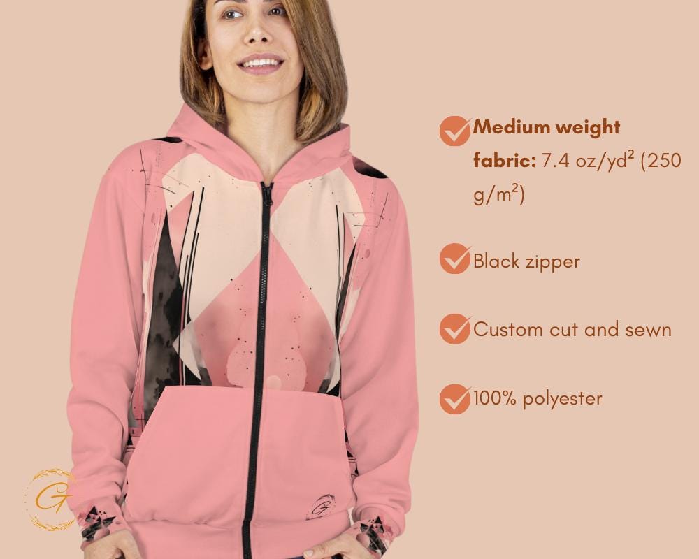 Quantum Polygons Unisex Zip Hoodie All-Over Print