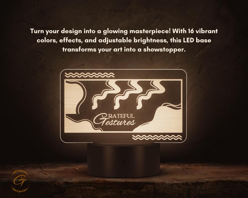Abstract Grateful Gestures Design Acrylic LED Sign