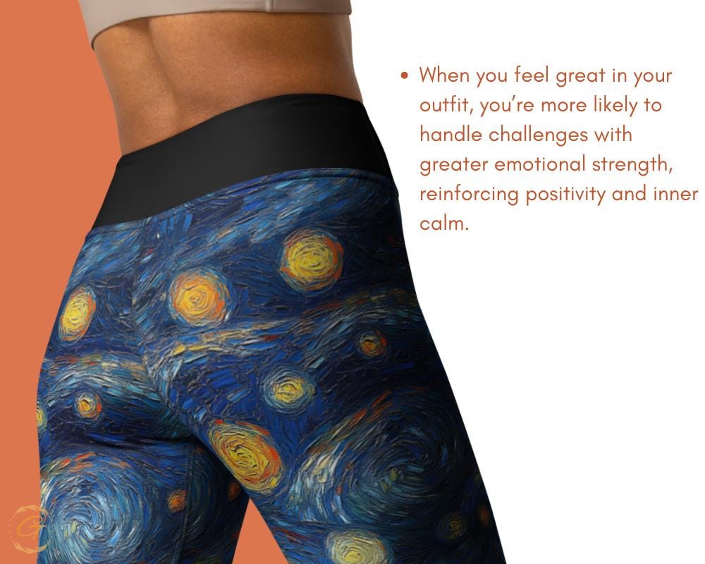 Starry Night Floral Minimalist Leggings and Shorts