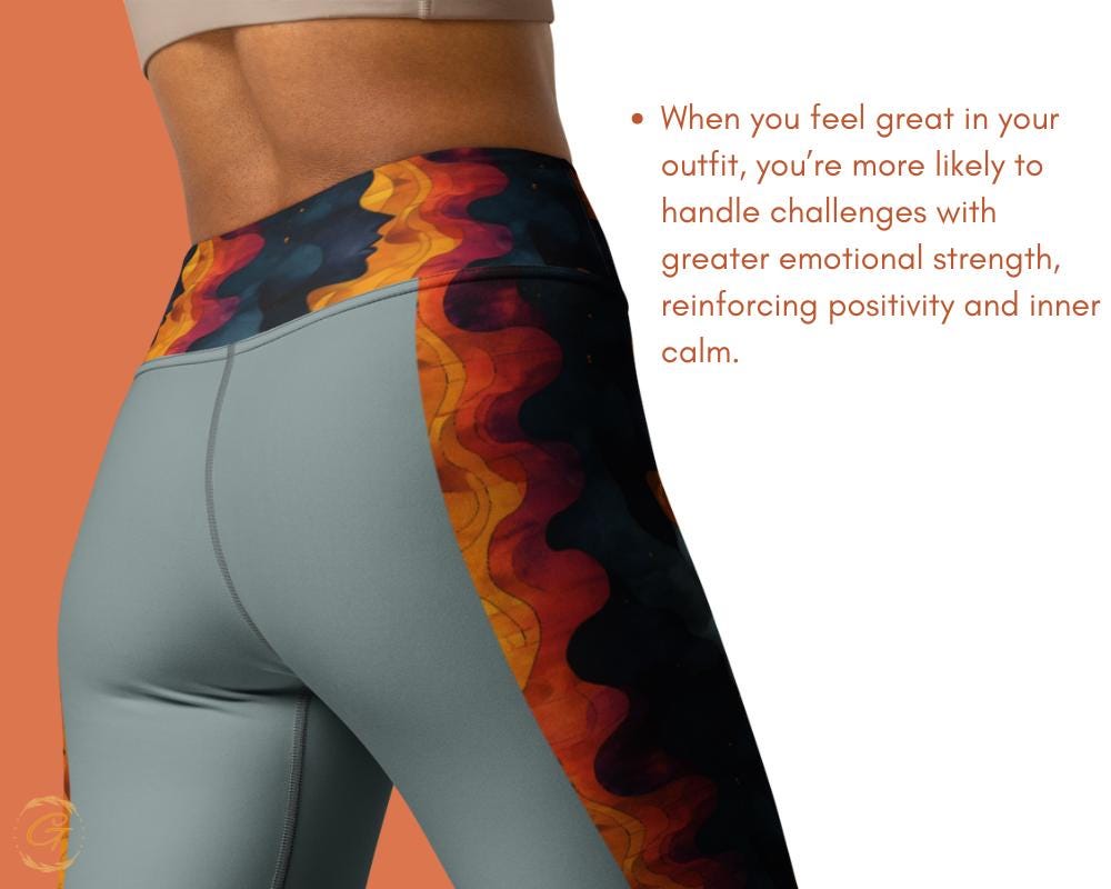 Fiery Wave AOP Yoga Leggings and Shorts - High-Waisted Activewear, Stylish, and Comfortable Activewear for Yogas, Workouts, Everyday Fashion