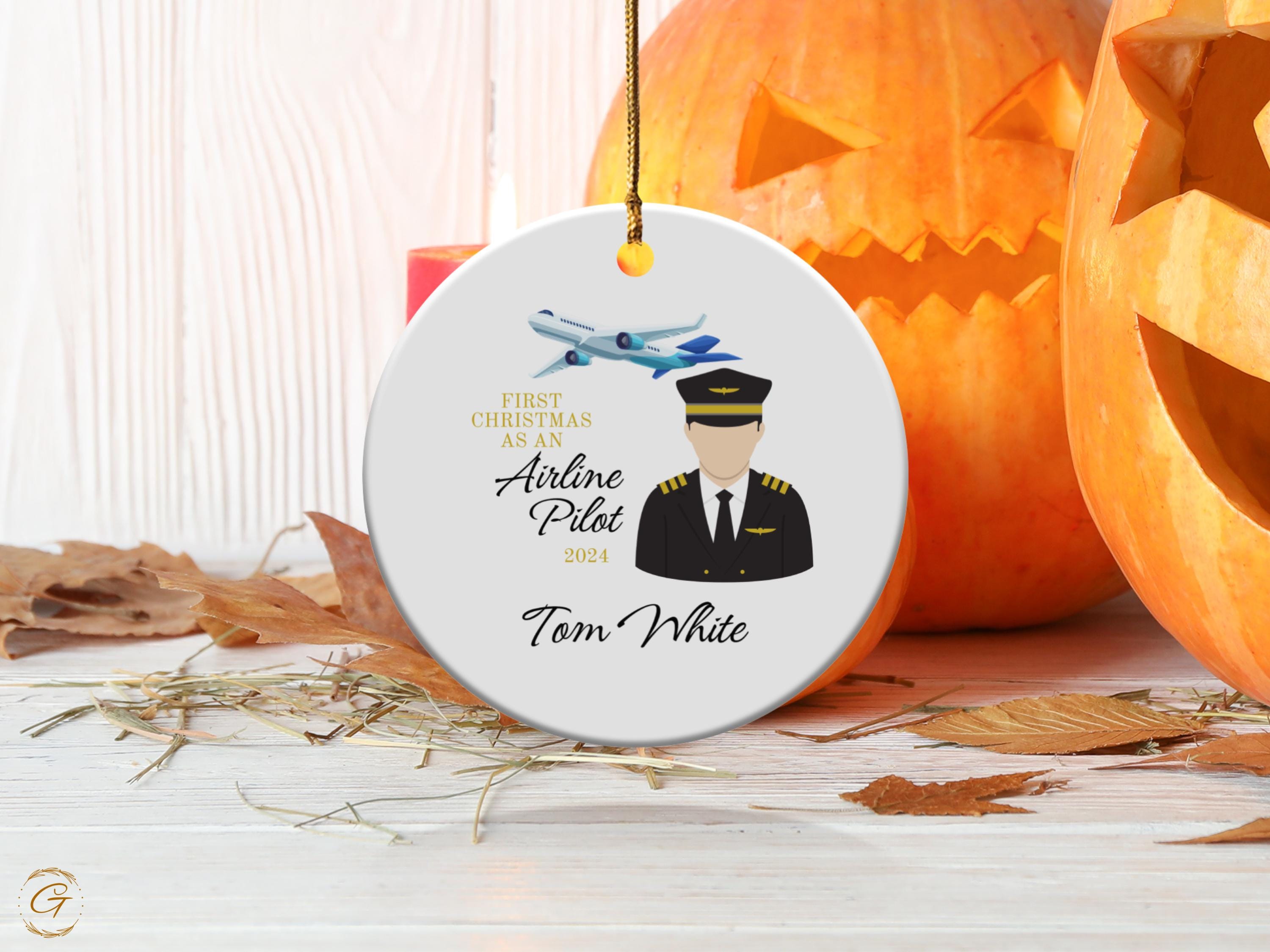 Personalized First Christmas as Airline Pilot Ornament, 2024 Custom Pilot Gift Custom Christmas Ornament, Airline Pilot Gift, Aviation Gifts