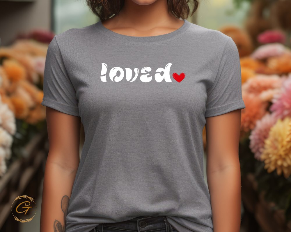 Loved Text with Heart Design Women's T-Shirt product type