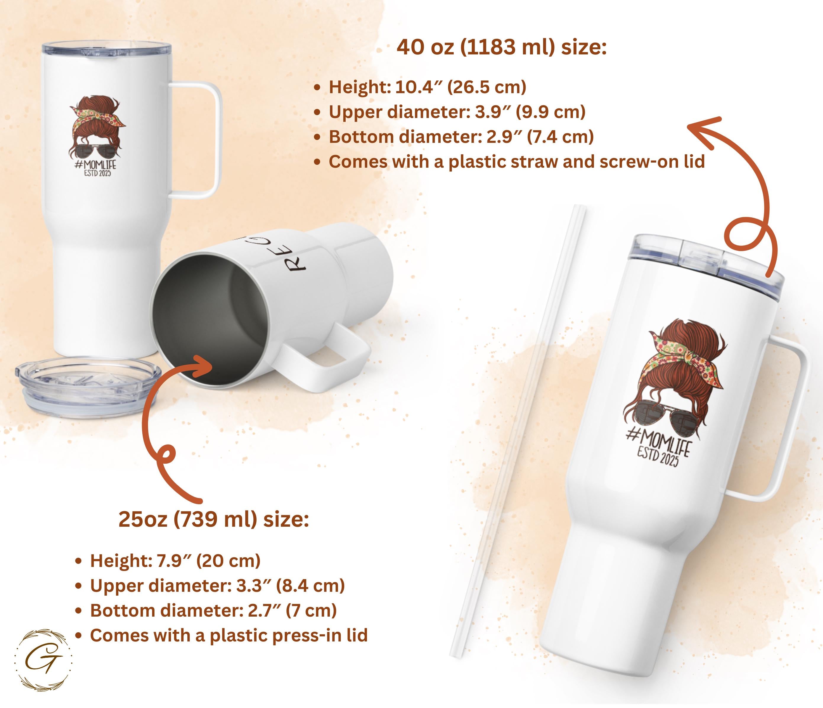 Mom Life Travel Mug with Handle | Insulated Coffee Tumbler for Hot & Cold Drinks