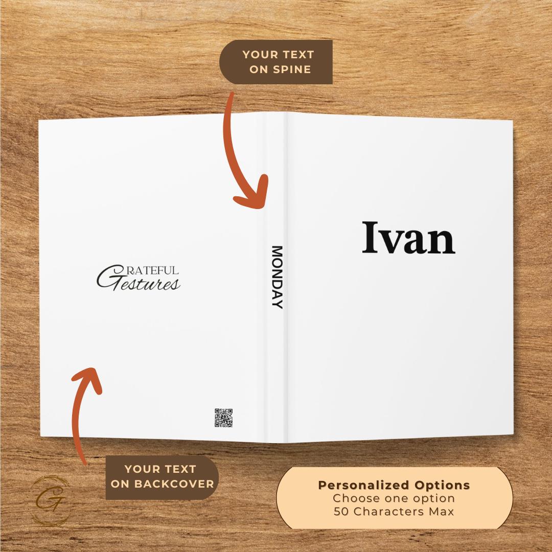 Minimalist Personalized Journal, Custom Name Notebook
