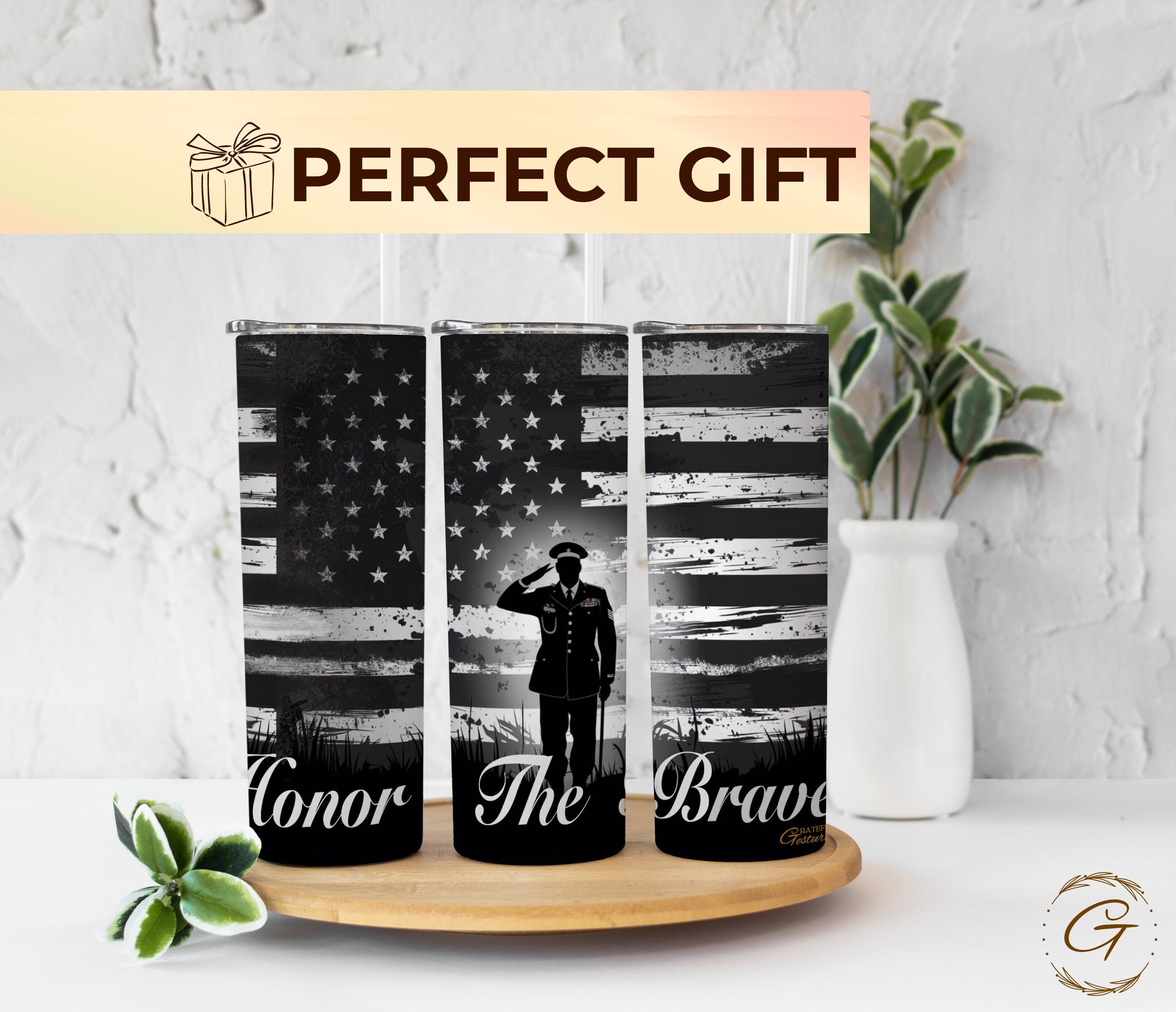 Honor the Brave Skinny Tumbler