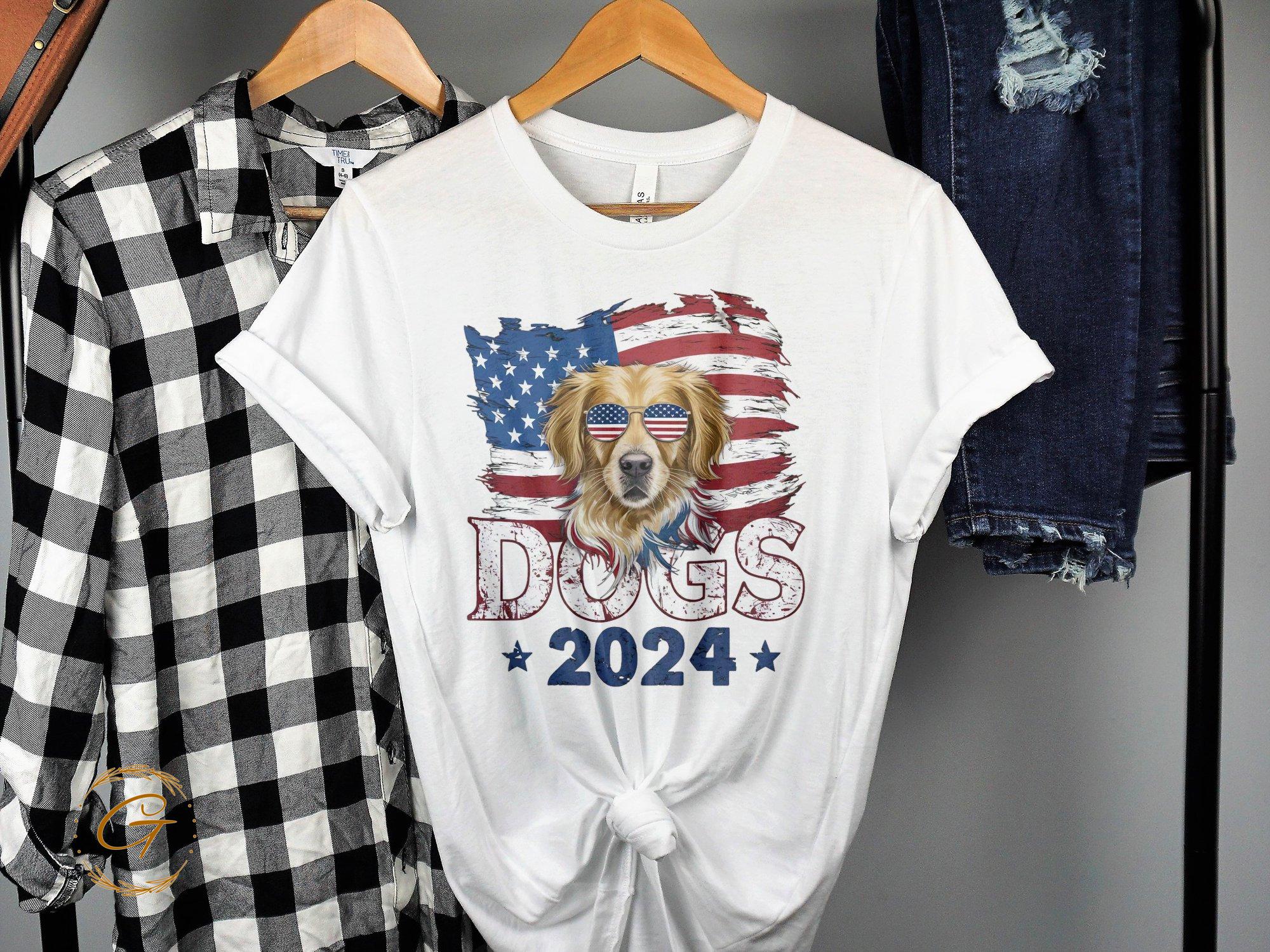 Patriotic Dogs 2024 Design T-Shirt USA 2024 Dog Lovers T-shirt