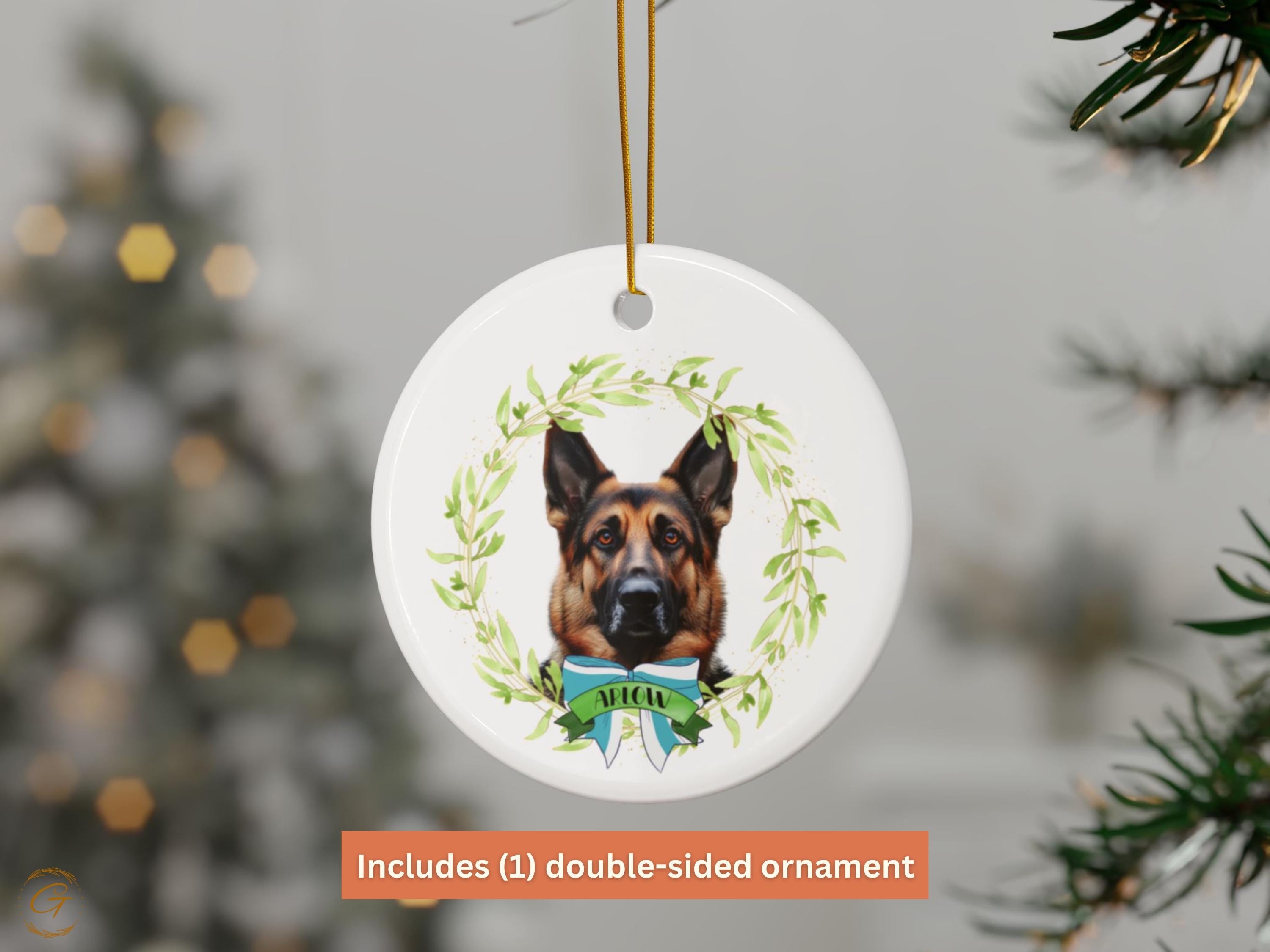 German Shepherd Dog Ornament, Personalized Pet Keepsake