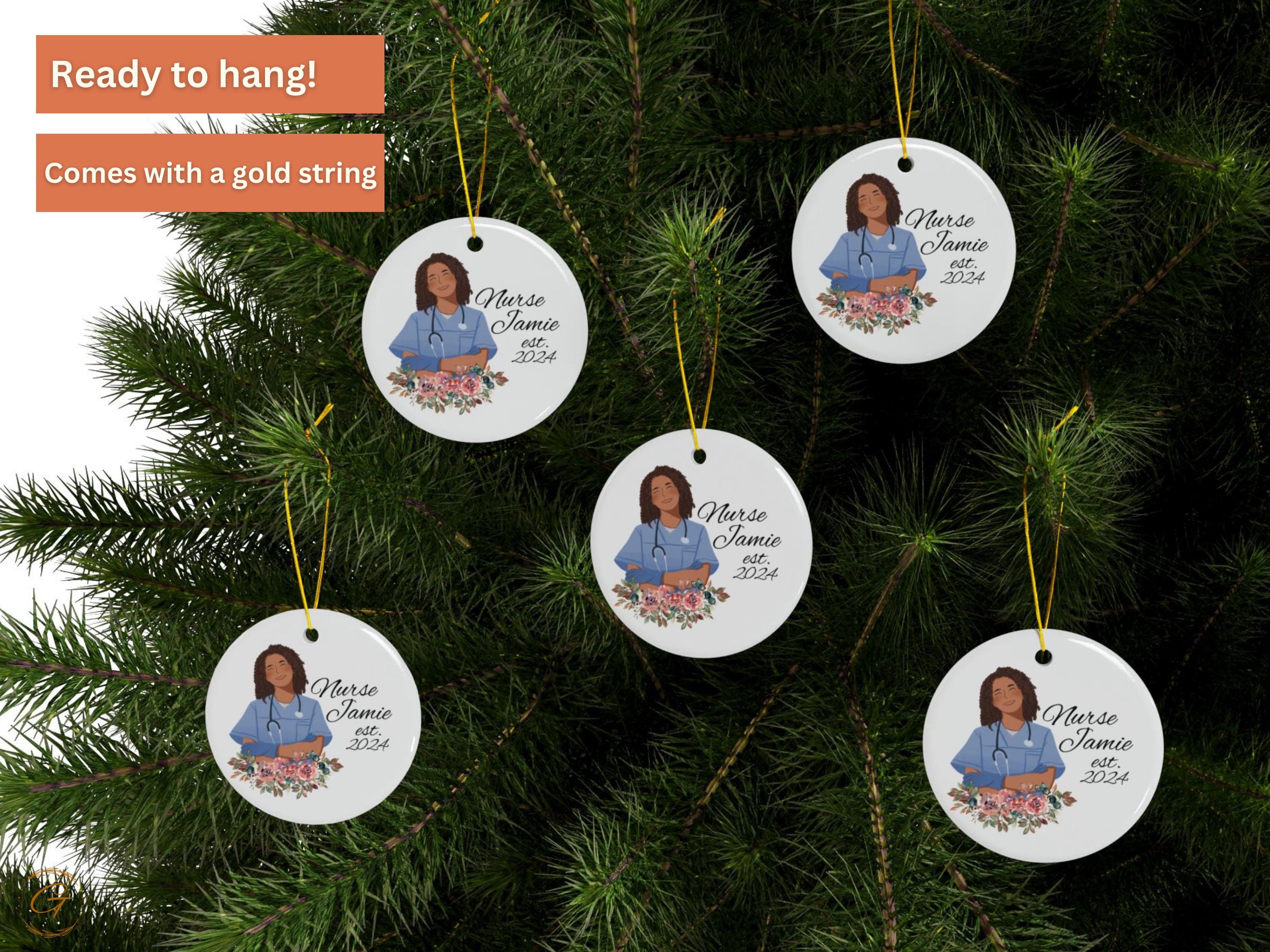 Personalized Nurse Ornament, Custom Nurse Gift, Nursing Graduation 2024, Custom Healthcare Decoration, Stethoscope Keepsake Holiday Nurse RN
