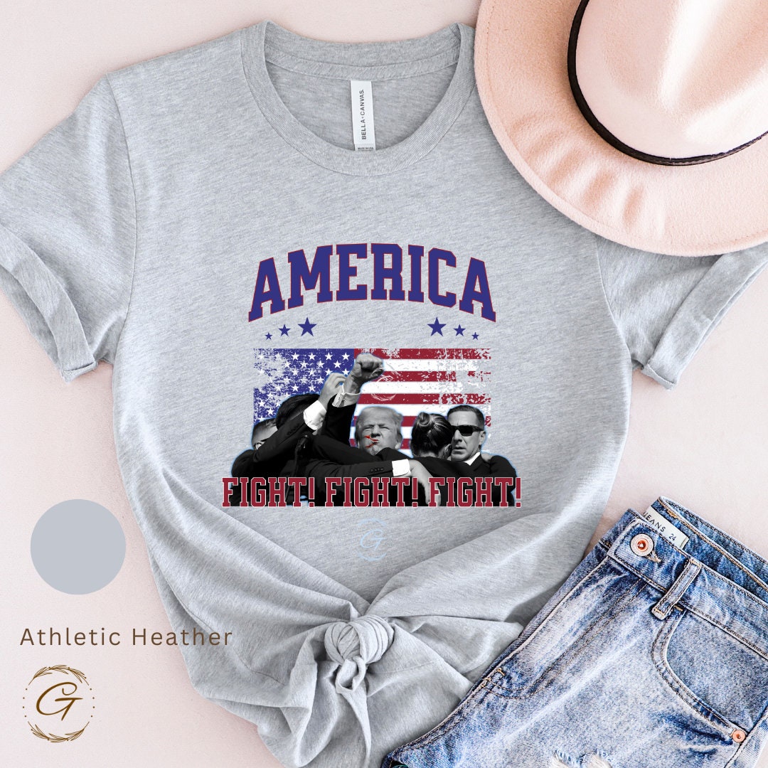 Trump T-shirt America Fight Fight Fight Design Tee